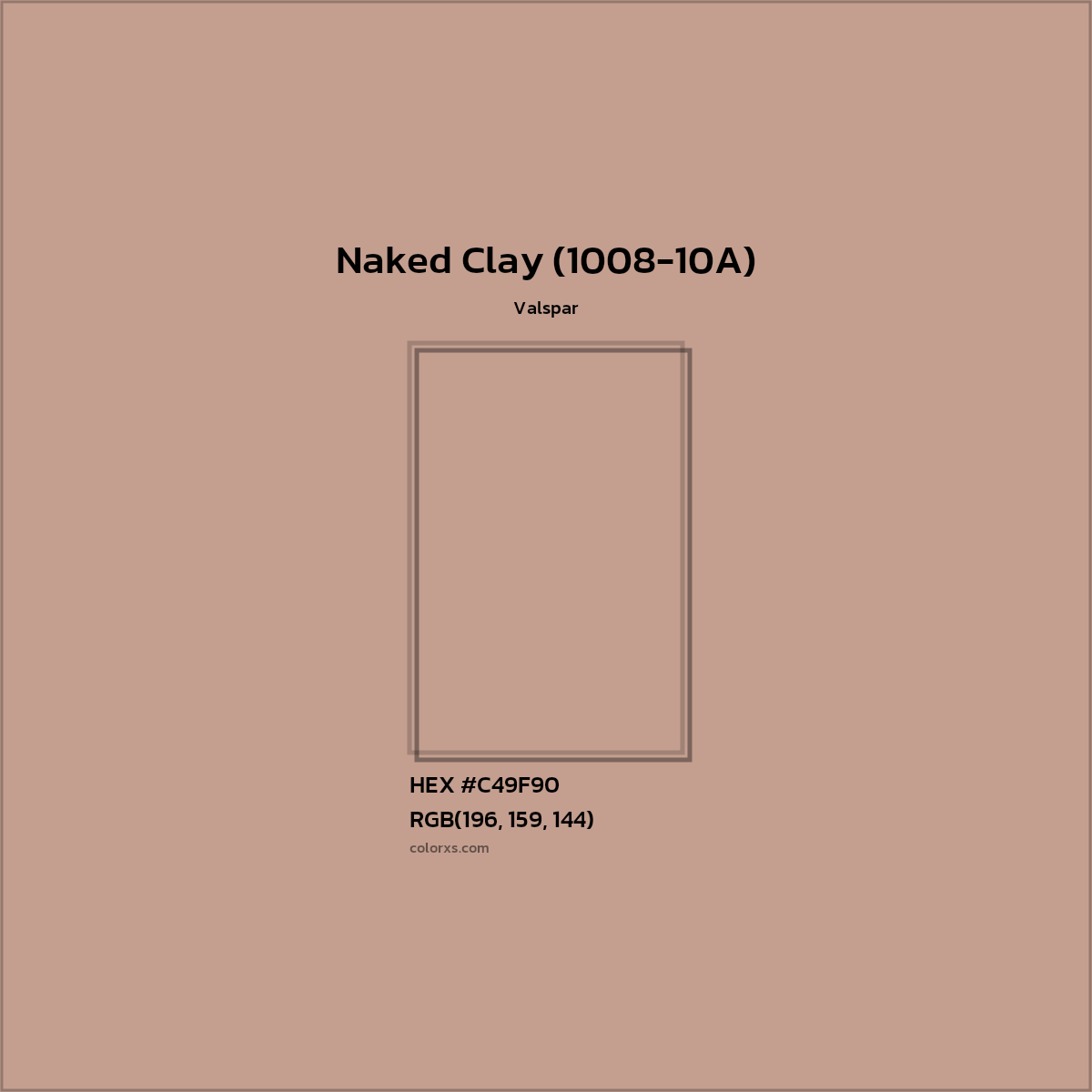 HEX #C49F90 Naked Clay (1008-10A) Paint Valspar - Color Code