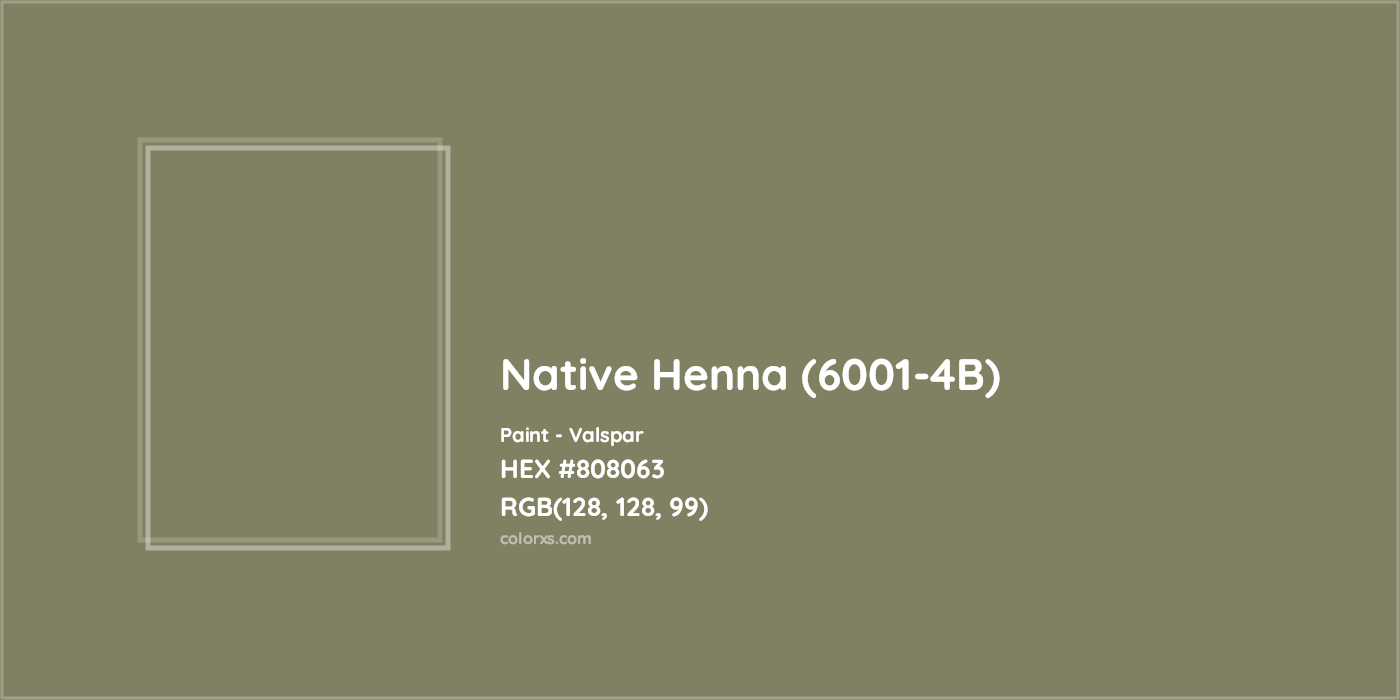 HEX #808063 Native Henna (6001-4B) Paint Valspar - Color Code