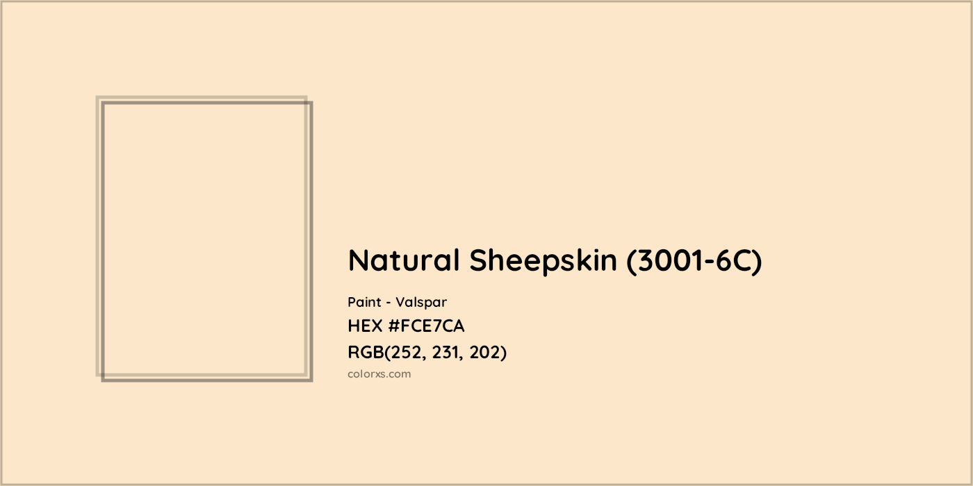 HEX #FCE7CA Natural Sheepskin (3001-6C) Paint Valspar - Color Code