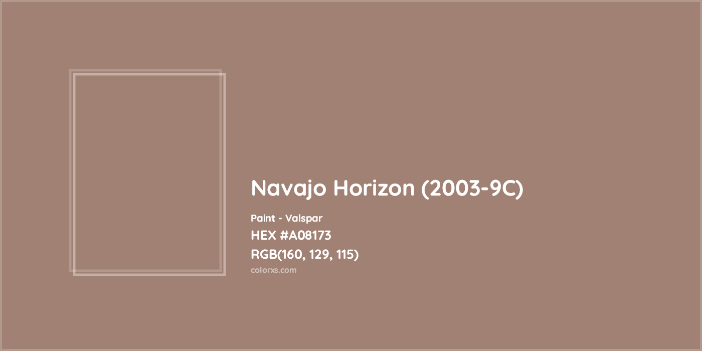 HEX #A08173 Navajo Horizon (2003-9C) Paint Valspar - Color Code