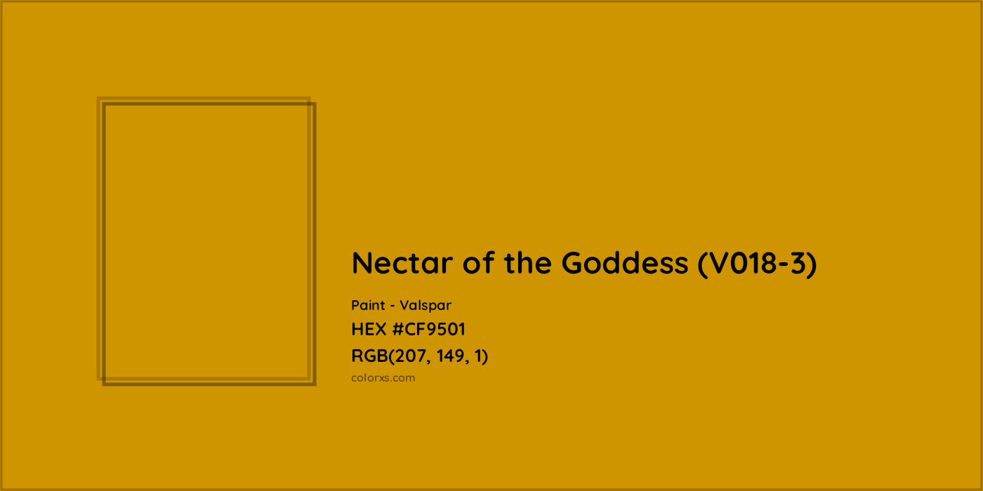HEX #CF9501 Nectar of the Goddess (V018-3) Paint Valspar - Color Code