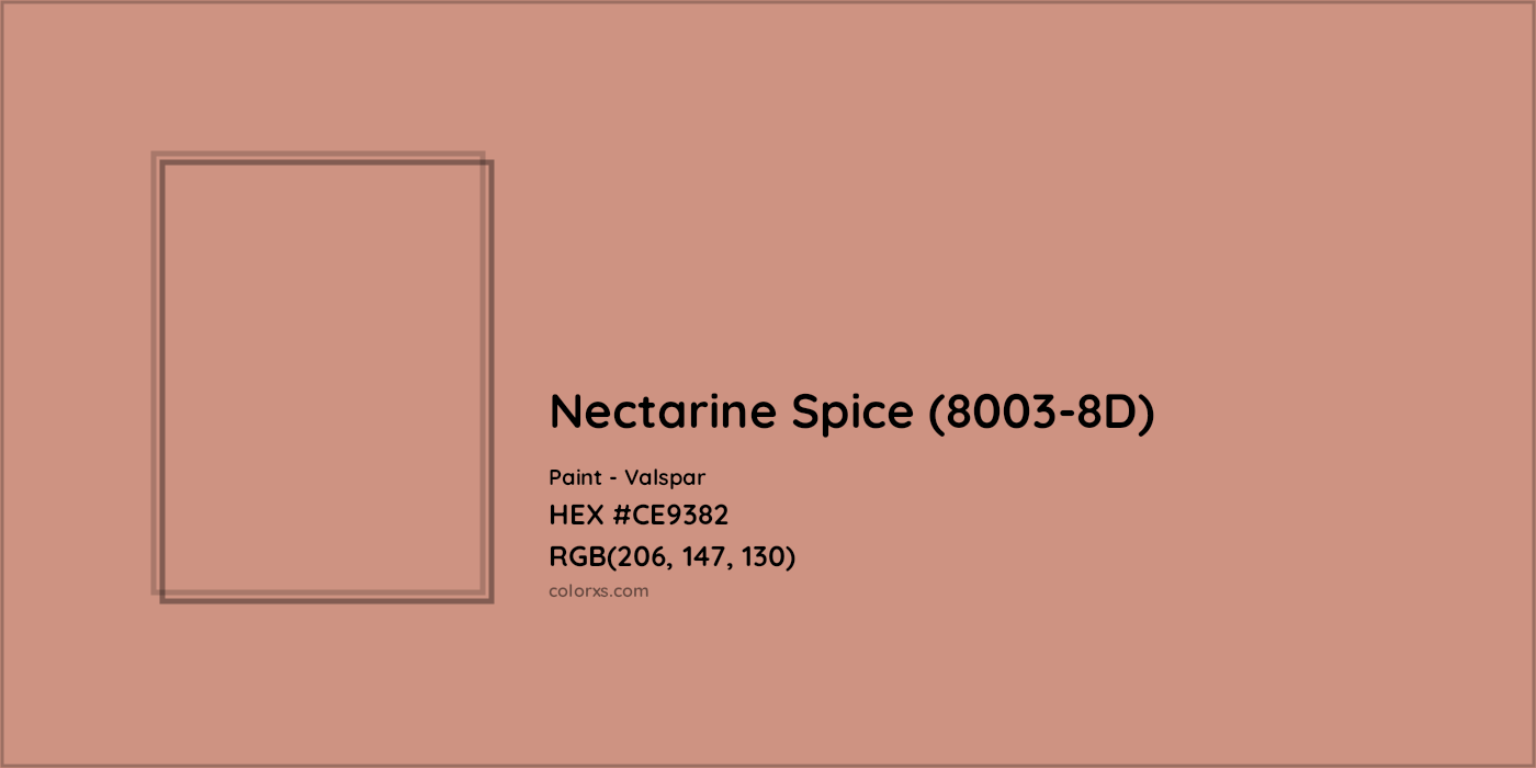 HEX #CE9382 Nectarine Spice (8003-8D) Paint Valspar - Color Code