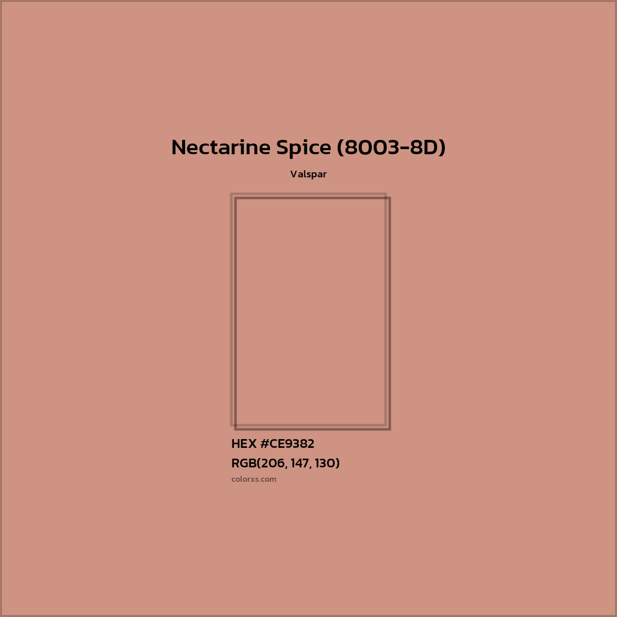 HEX #CE9382 Nectarine Spice (8003-8D) Paint Valspar - Color Code