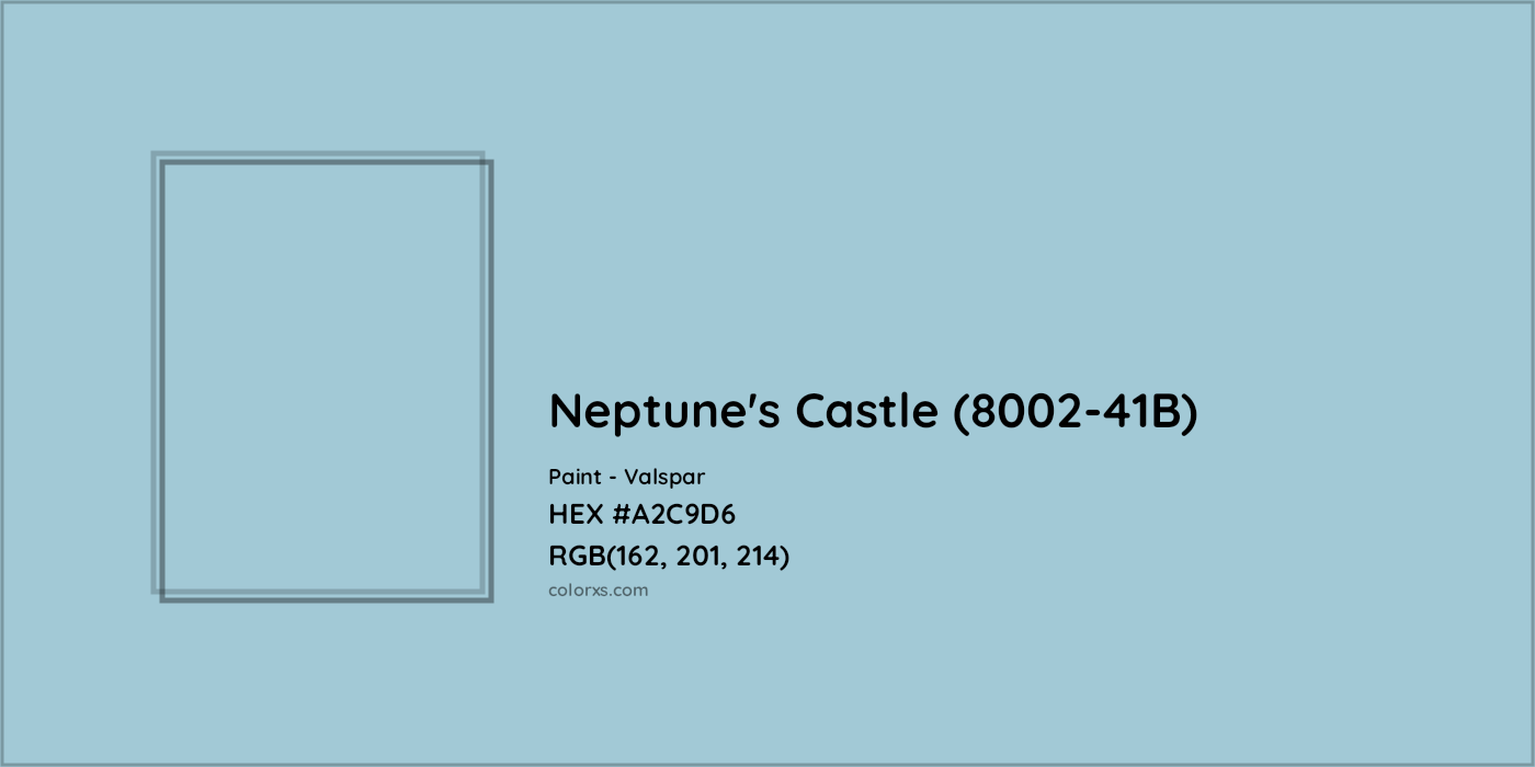 HEX #A2C9D6 Neptune's Castle (8002-41B) Paint Valspar - Color Code