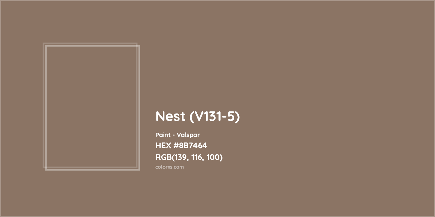 HEX #8B7464 Nest (V131-5) Paint Valspar - Color Code