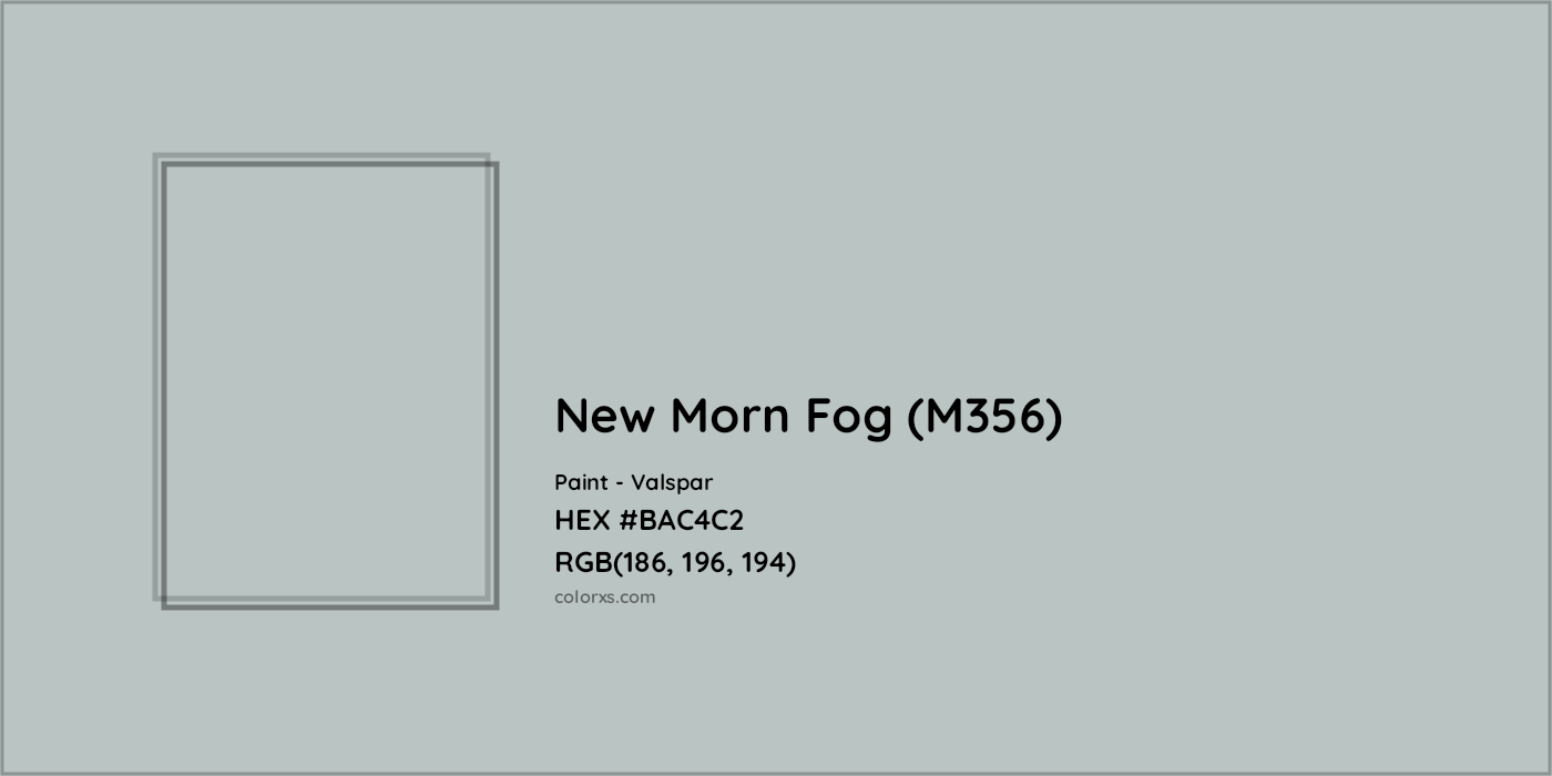 HEX #BAC4C2 New Morn Fog (M356) Paint Valspar - Color Code