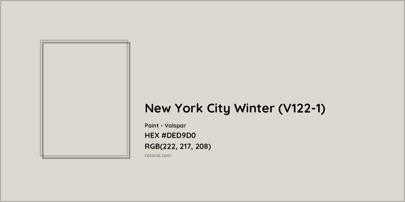 HEX #DED9D0 New York City Winter (V122-1) Paint Valspar - Color Code