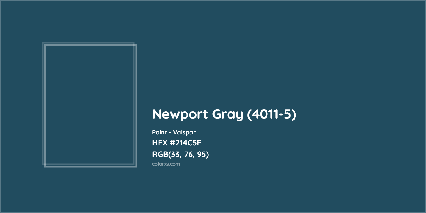 HEX #214C5F Newport Gray (4011-5) Paint Valspar - Color Code