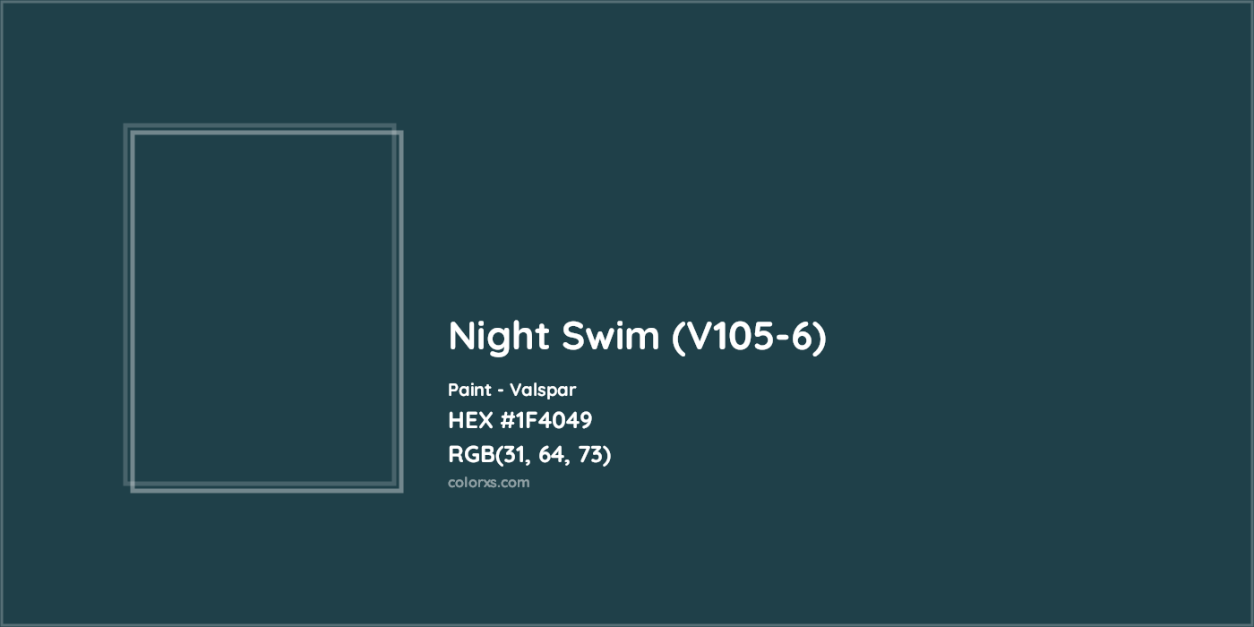HEX #1F4049 Night Swim (V105-6) Paint Valspar - Color Code