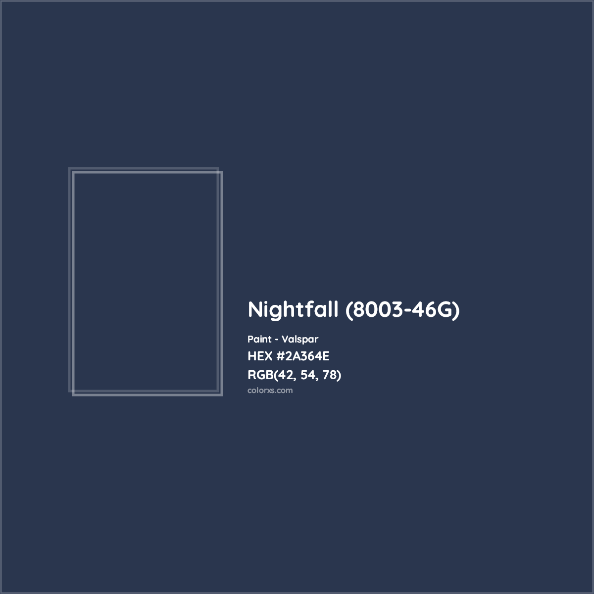 HEX #2A364E Nightfall (8003-46G) Paint Valspar - Color Code
