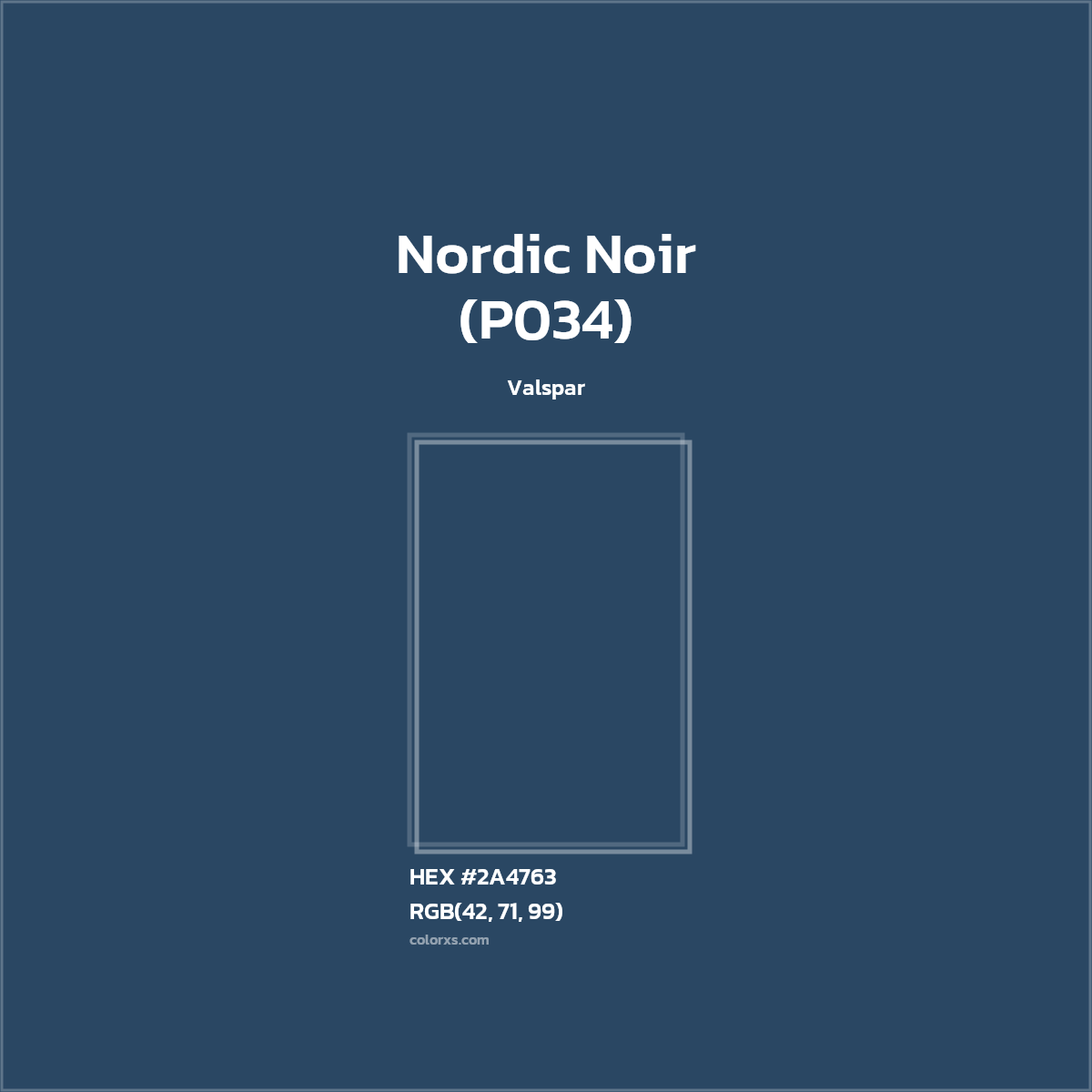 HEX #2A4763 Nordic Noir (P034) Paint Valspar - Color Code