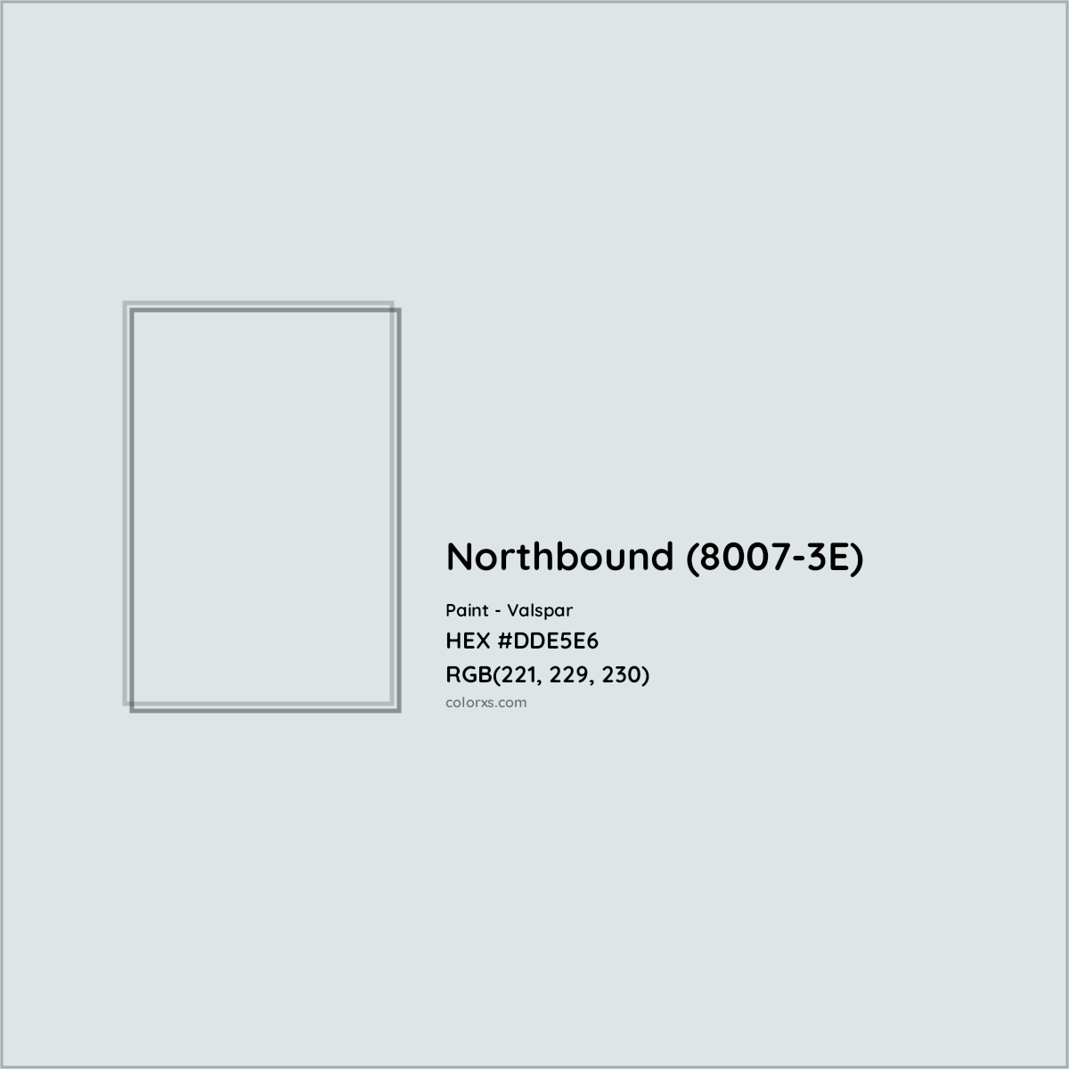 HEX #DDE5E6 Northbound (8007-3E) Paint Valspar - Color Code