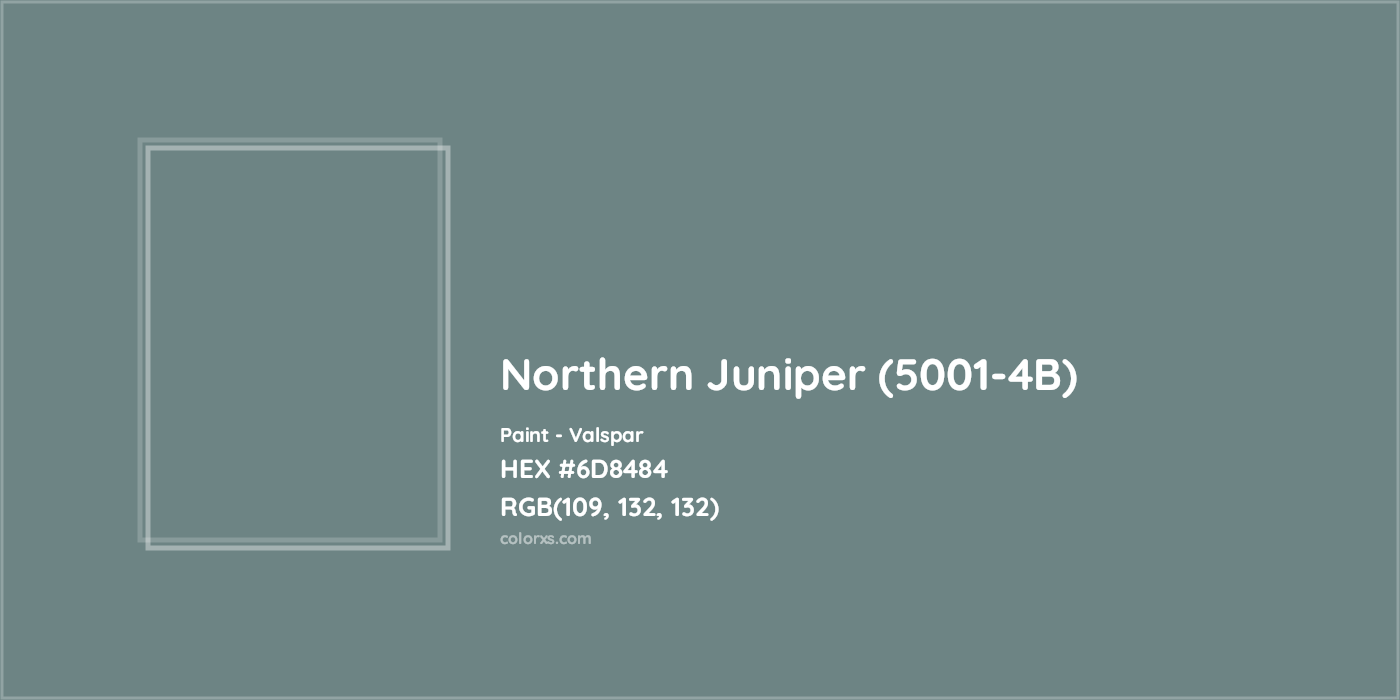 HEX #6D8484 Northern Juniper (5001-4B) Paint Valspar - Color Code
