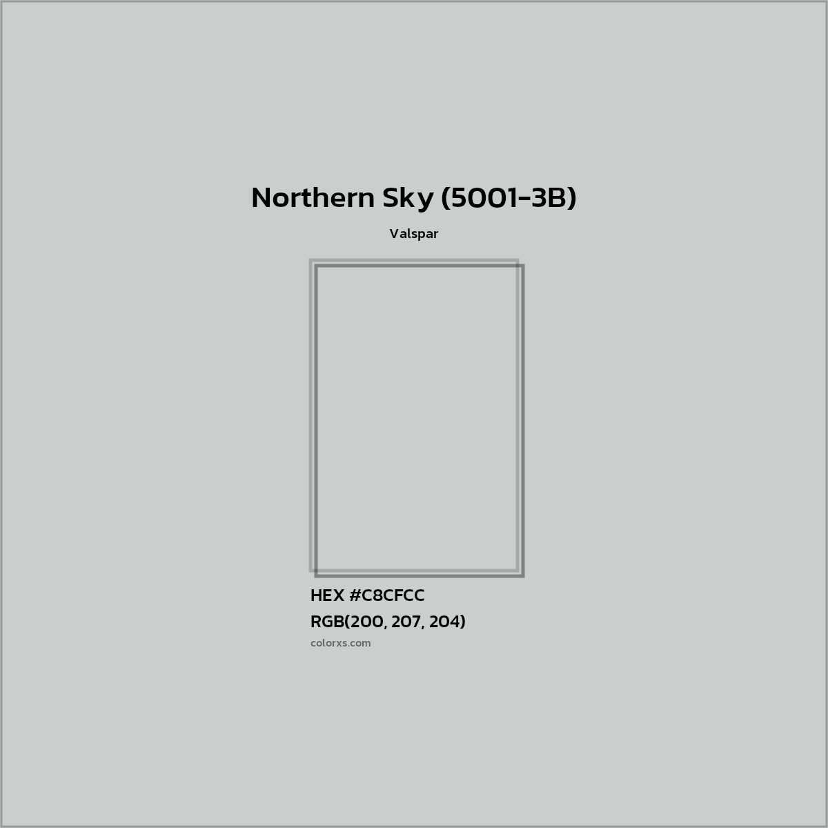 HEX #C8CFCC Northern Sky (5001-3B) Paint Valspar - Color Code