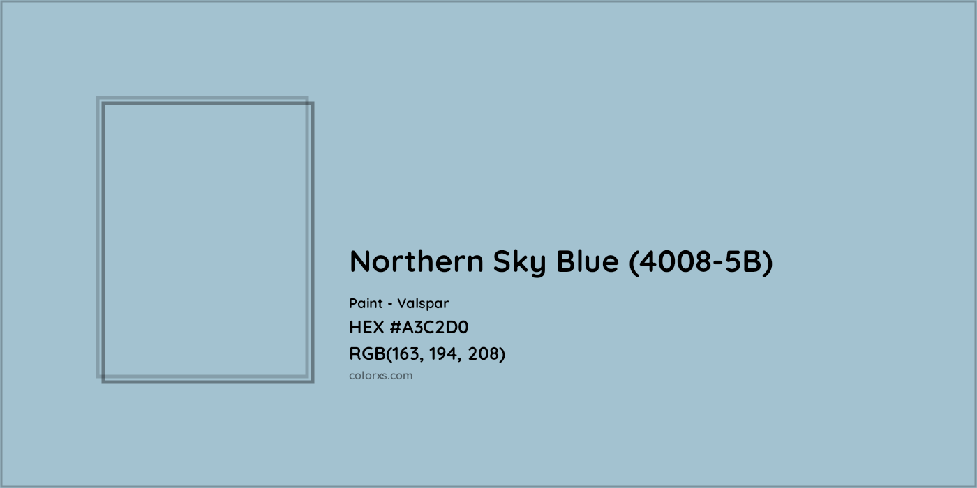 HEX #A3C2D0 Northern Sky Blue (4008-5B) Paint Valspar - Color Code