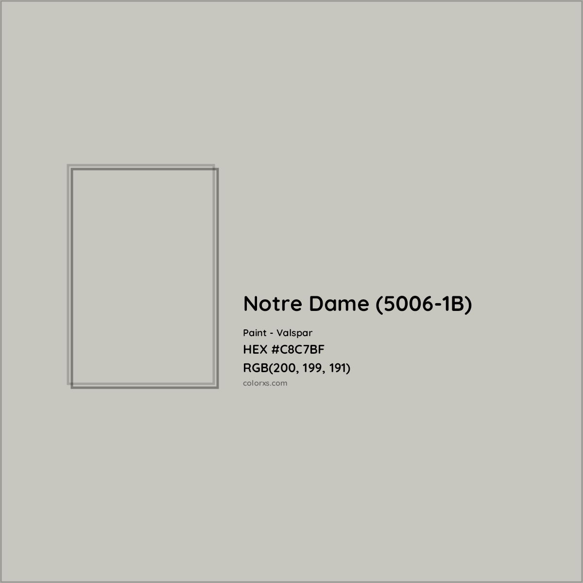 HEX #C8C7BF Notre Dame (5006-1B) Paint Valspar - Color Code