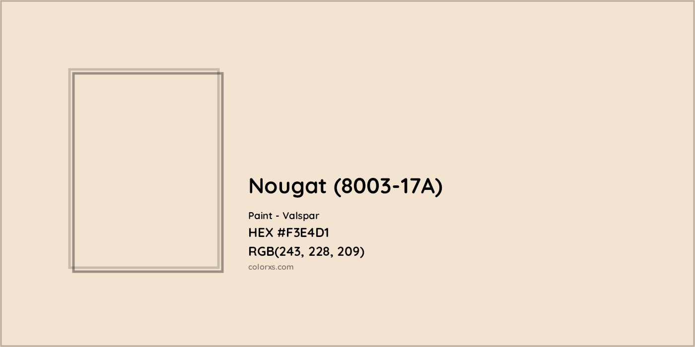 HEX #F3E4D1 Nougat (8003-17A) Paint Valspar - Color Code