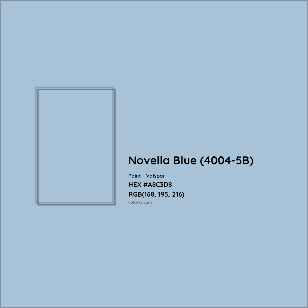 HEX #A8C3D8 Novella Blue (4004-5B) Paint Valspar - Color Code