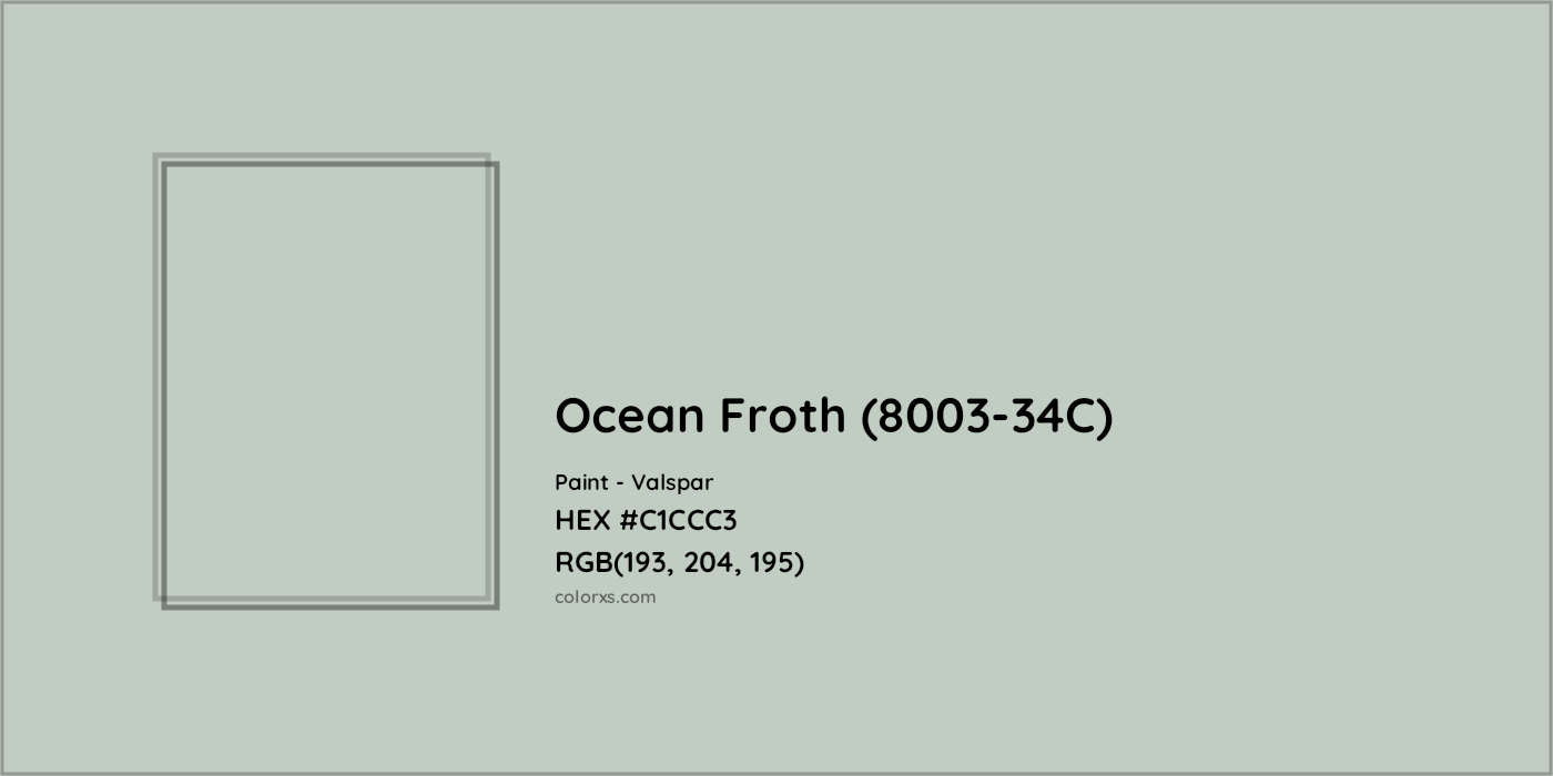 HEX #C1CCC3 Ocean Froth (8003-34C) Paint Valspar - Color Code