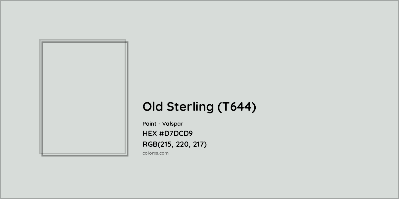 HEX #D7DCD9 Old Sterling (T644) Paint Valspar - Color Code