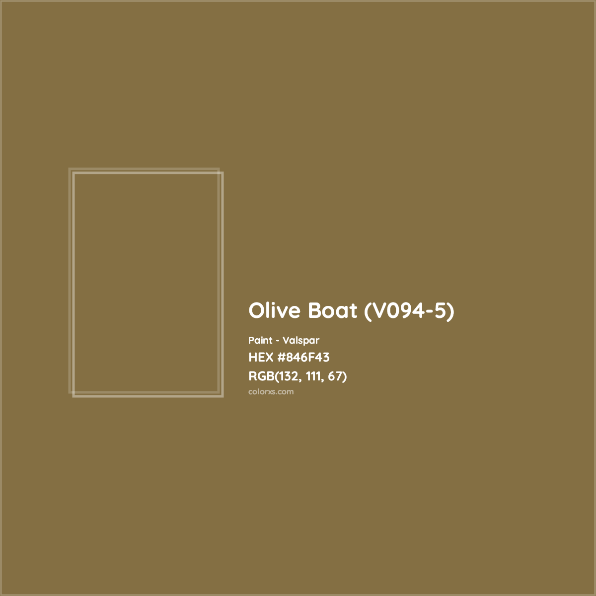 HEX #846F43 Olive Boat (V094-5) Paint Valspar - Color Code