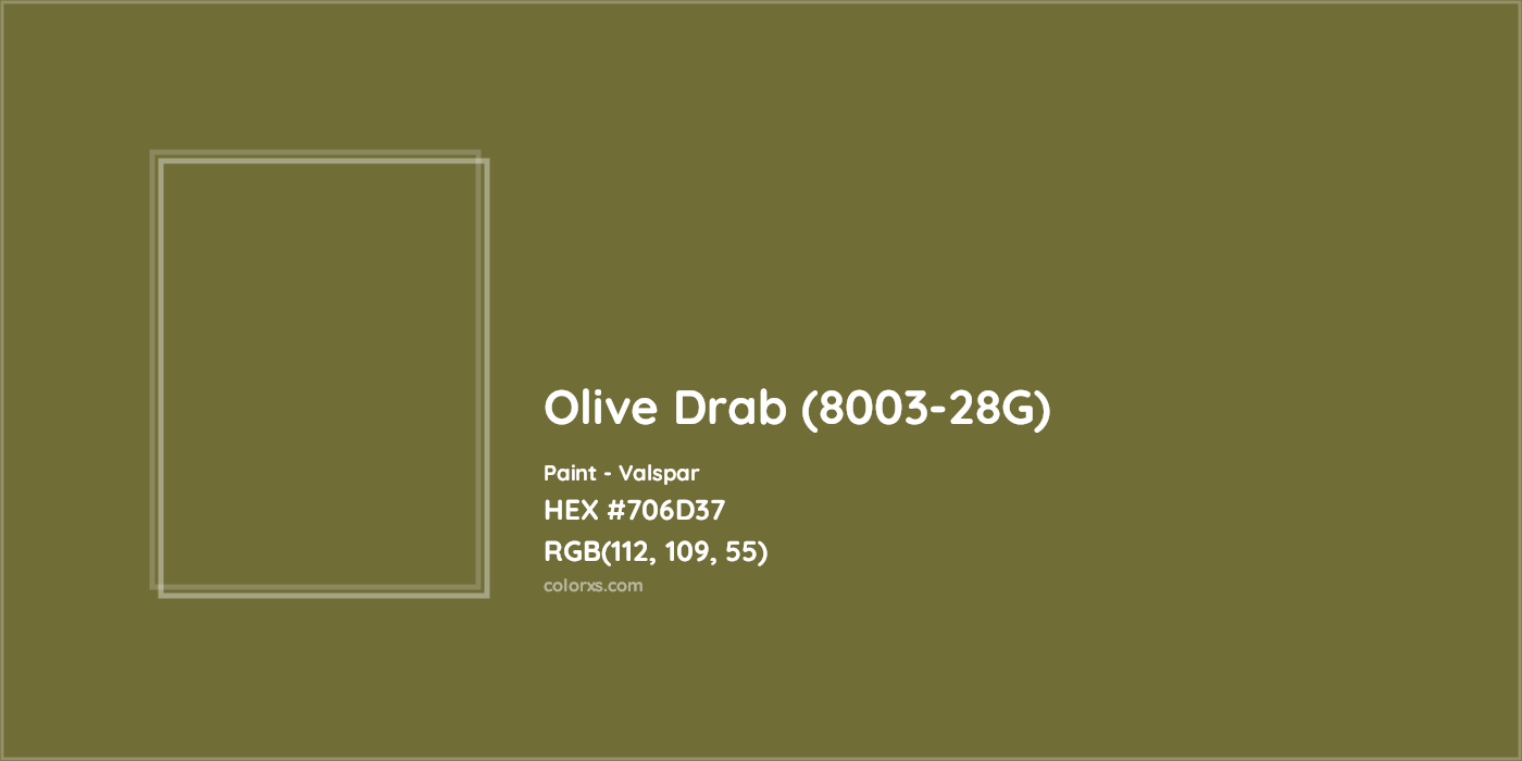 HEX #706D37 Olive Drab (8003-28G) Paint Valspar - Color Code