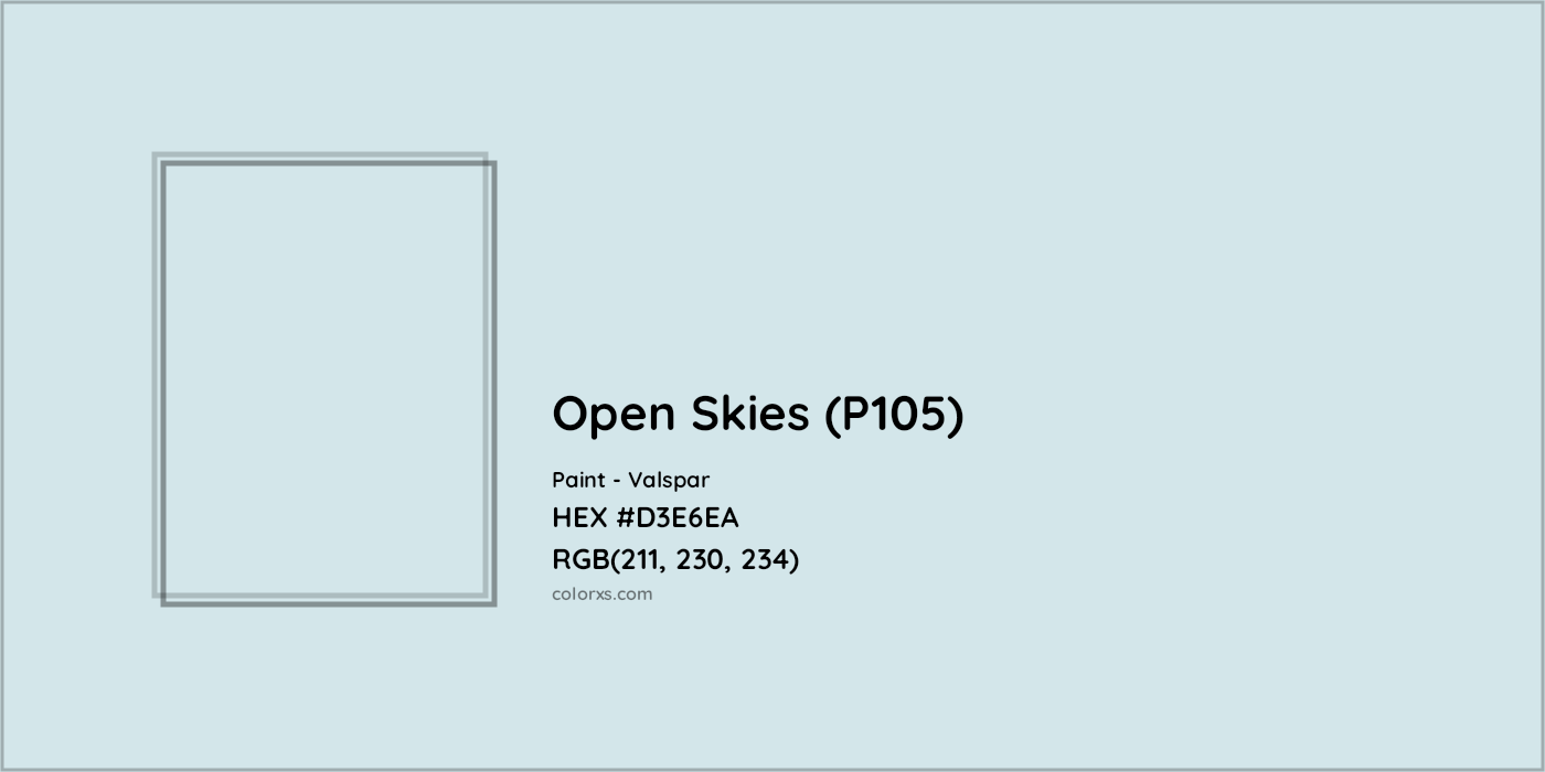 HEX #D3E6EA Open Skies (P105) Paint Valspar - Color Code