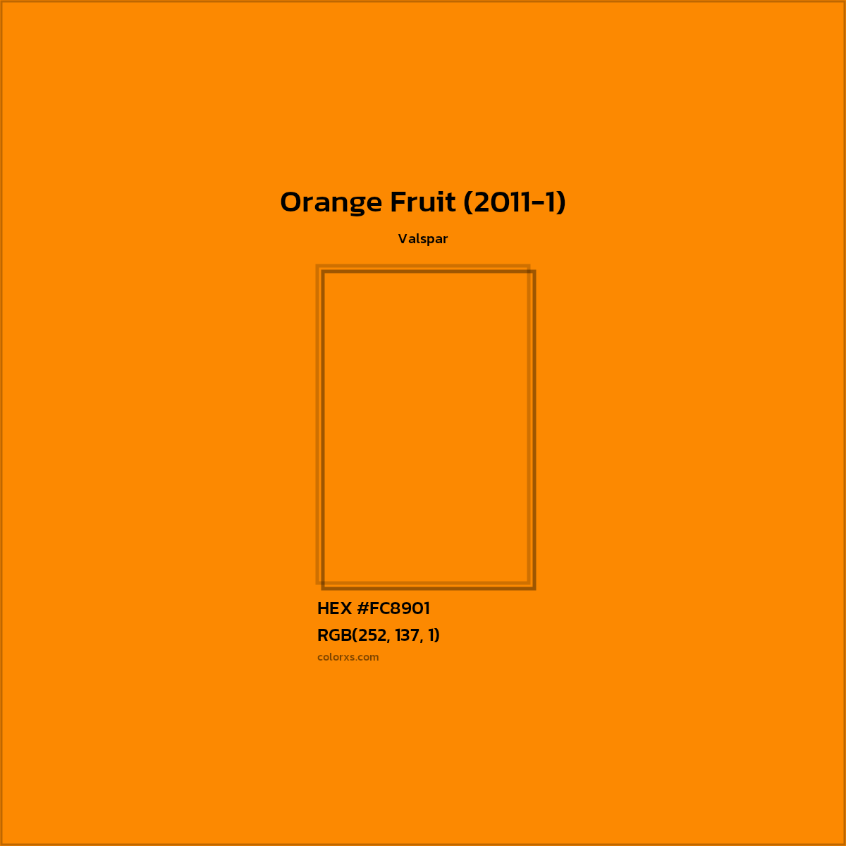 HEX #FC8901 Orange Fruit (2011-1) Paint Valspar - Color Code