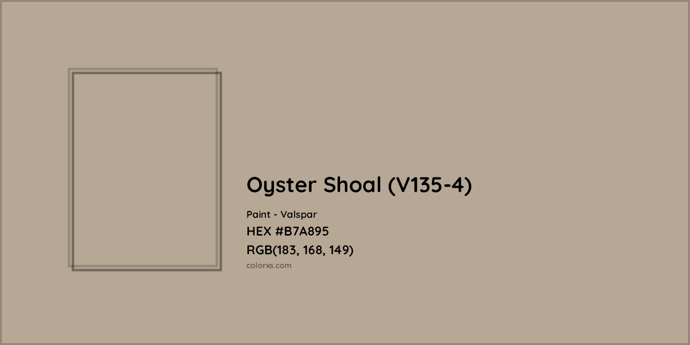 HEX #B7A895 Oyster Shoal (V135-4) Paint Valspar - Color Code
