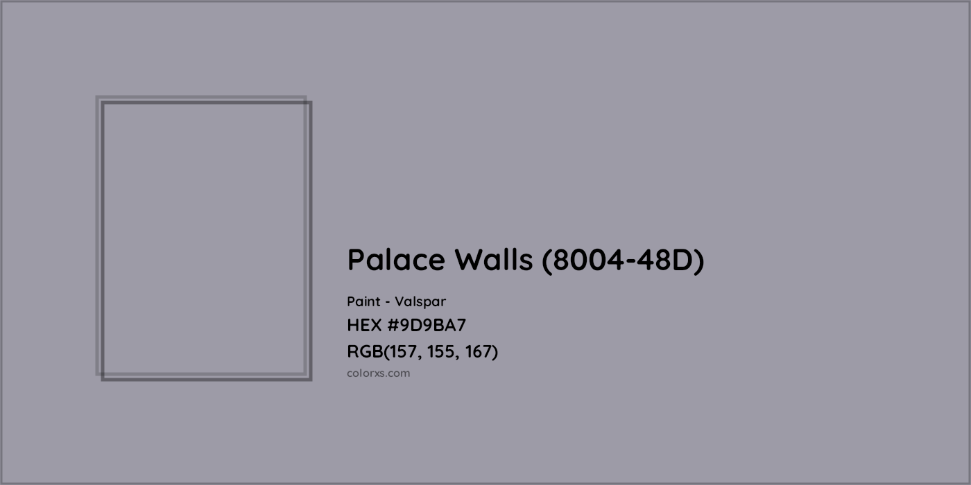 HEX #9D9BA7 Palace Walls (8004-48D) Paint Valspar - Color Code