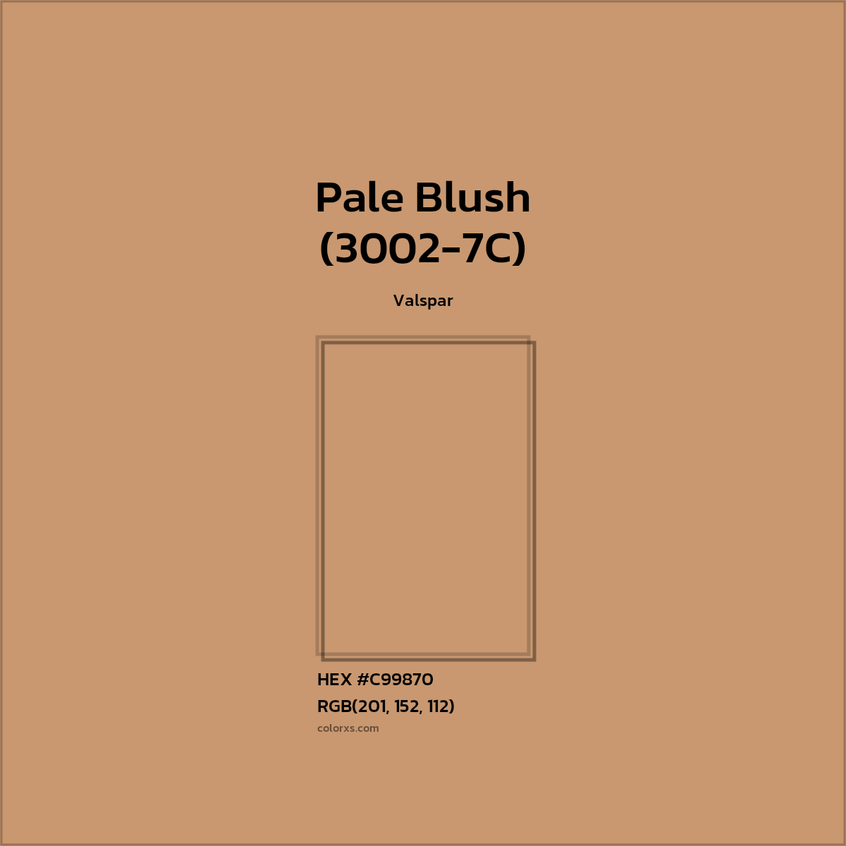 HEX #C99870 Pale Blush (3002-7C) Paint Valspar - Color Code