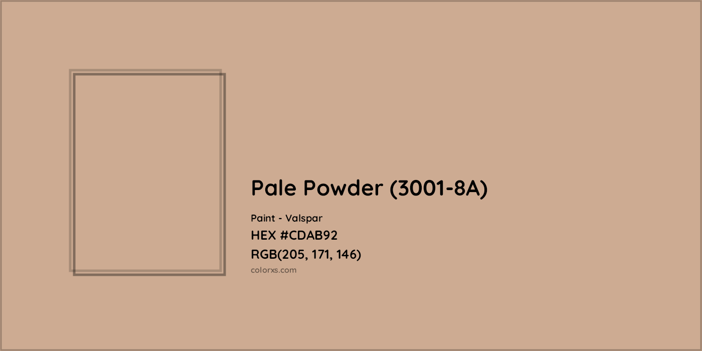 HEX #CDAB92 Pale Powder (3001-8A) Paint Valspar - Color Code