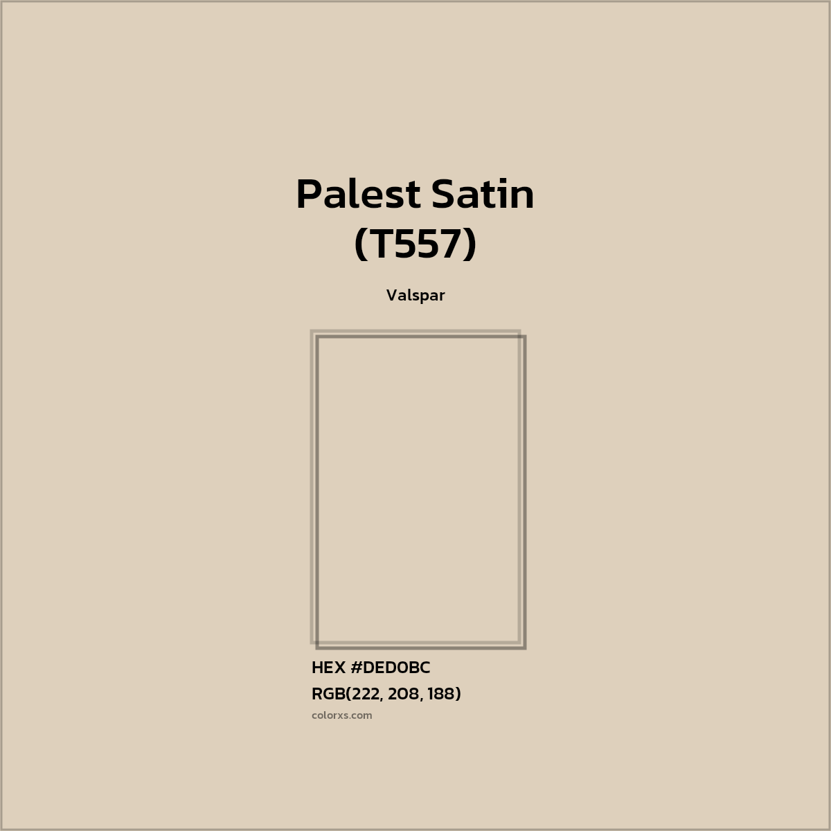 HEX #DED0BC Palest Satin (T557) Paint Valspar - Color Code