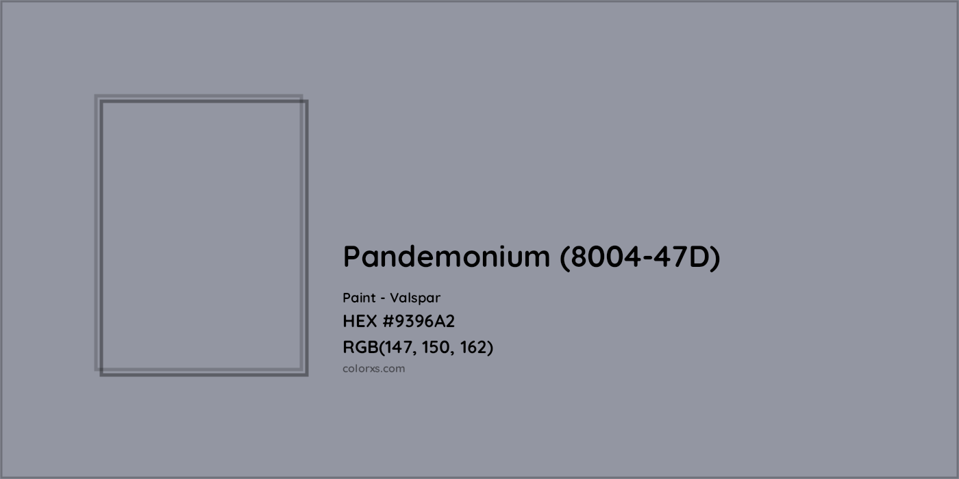 HEX #9396A2 Pandemonium (8004-47D) Paint Valspar - Color Code