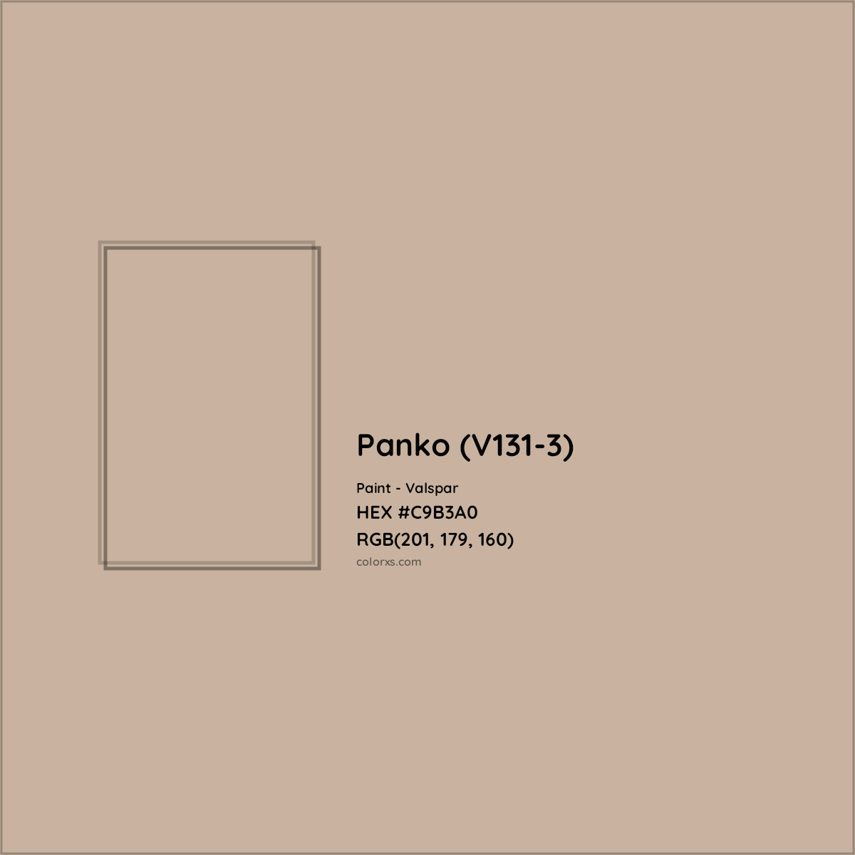 HEX #C9B3A0 Panko (V131-3) Paint Valspar - Color Code