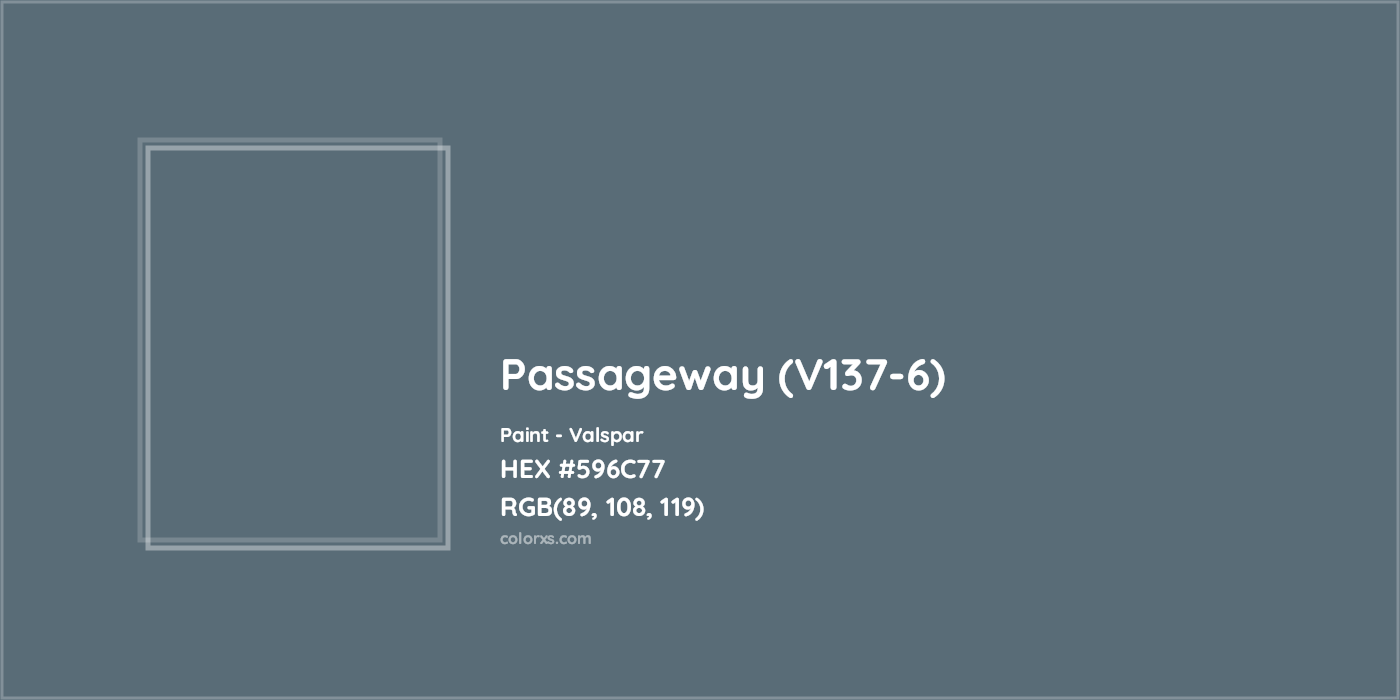 HEX #596C77 Passageway (V137-6) Paint Valspar - Color Code
