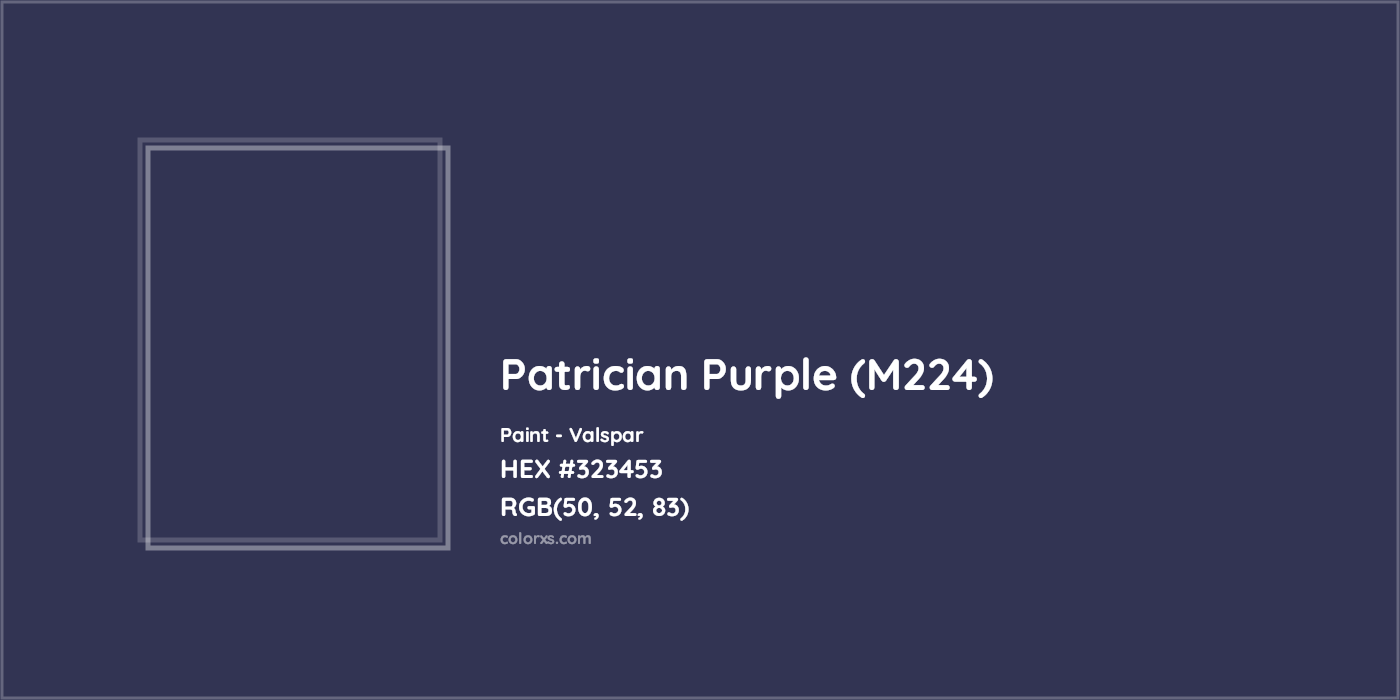HEX #323453 Patrician Purple (M224) Paint Valspar - Color Code