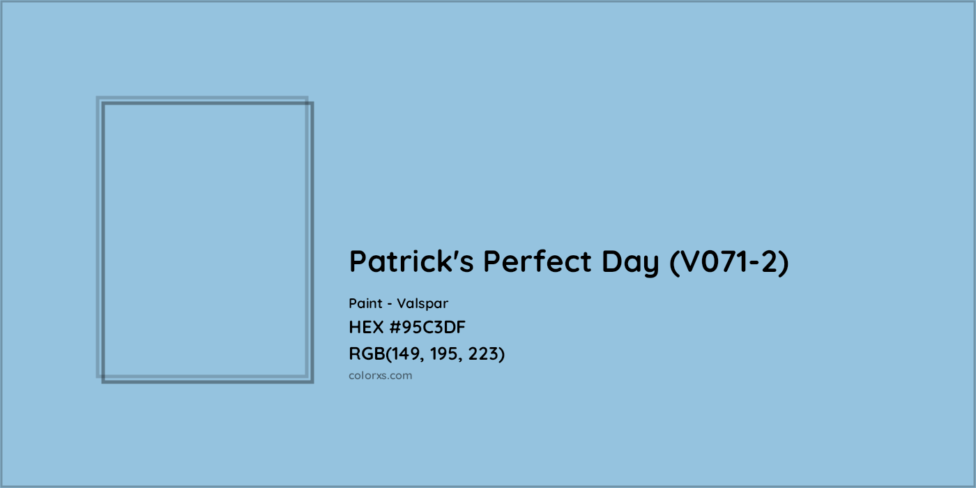HEX #95C3DF Patrick's Perfect Day (V071-2) Paint Valspar - Color Code