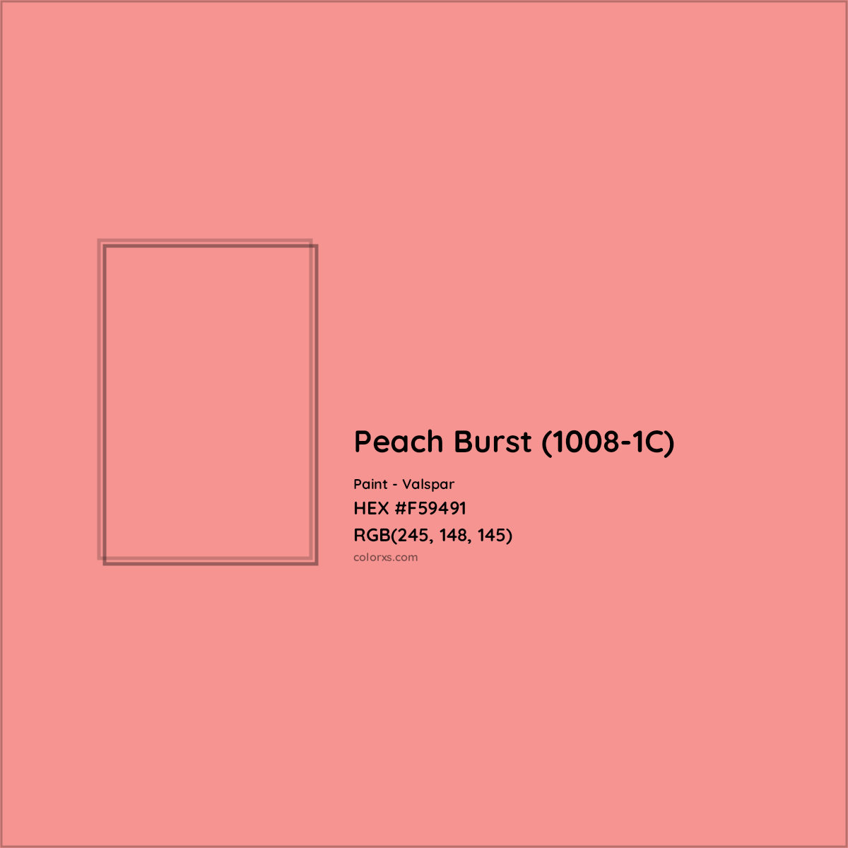 HEX #F59491 Peach Burst (1008-1C) Paint Valspar - Color Code