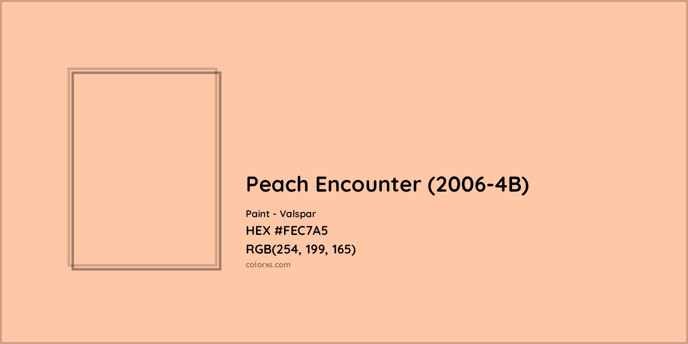 HEX #FEC7A5 Peach Encounter (2006-4B) Paint Valspar - Color Code