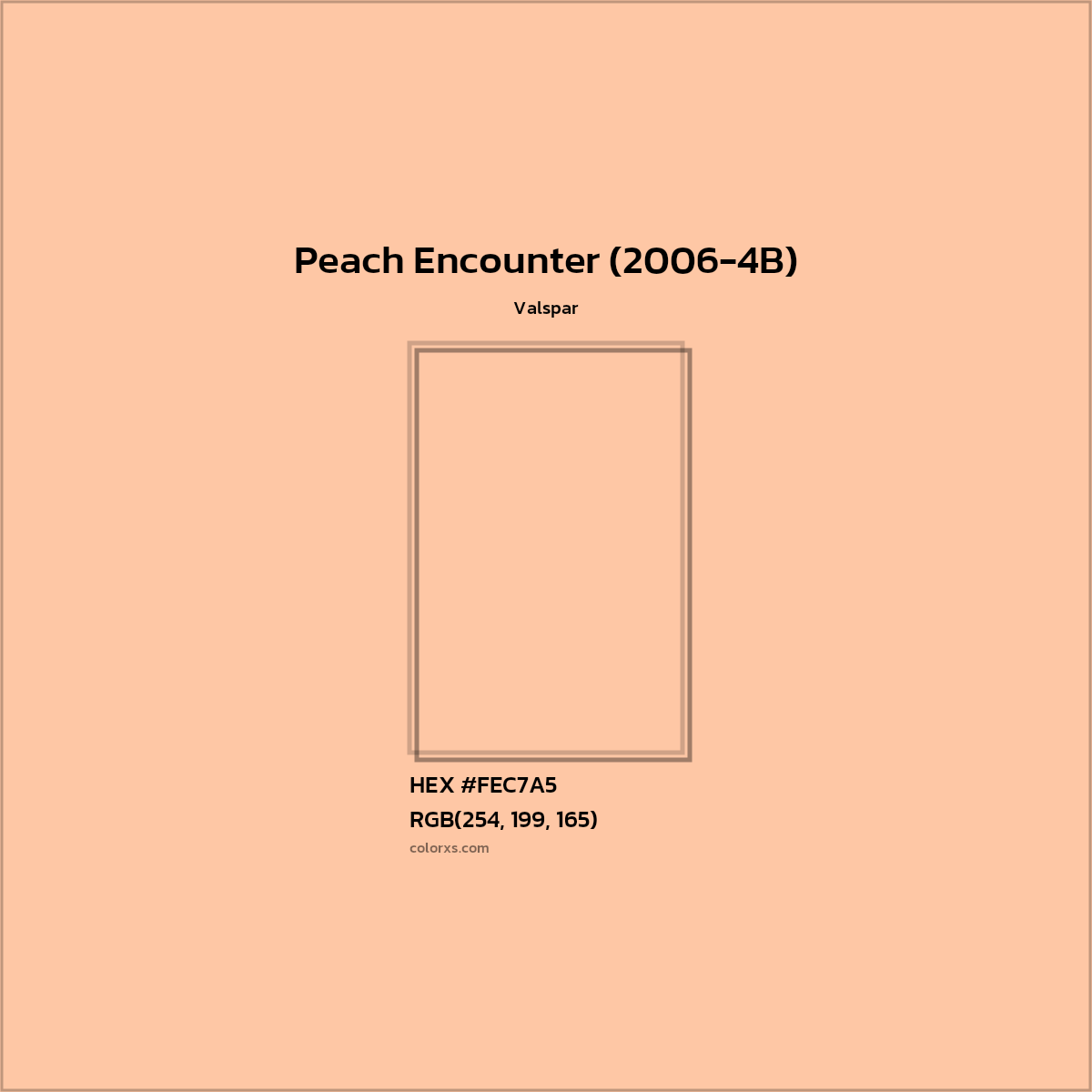 HEX #FEC7A5 Peach Encounter (2006-4B) Paint Valspar - Color Code