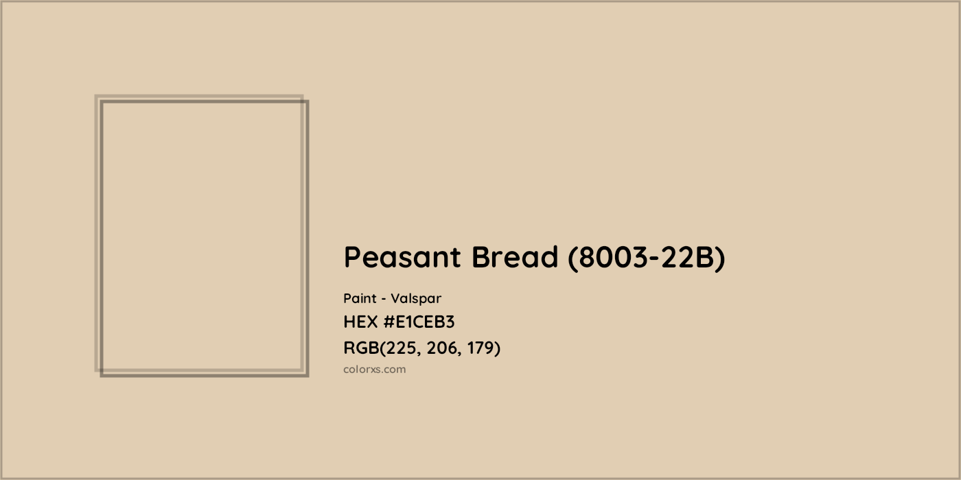 HEX #E1CEB3 Peasant Bread (8003-22B) Paint Valspar - Color Code