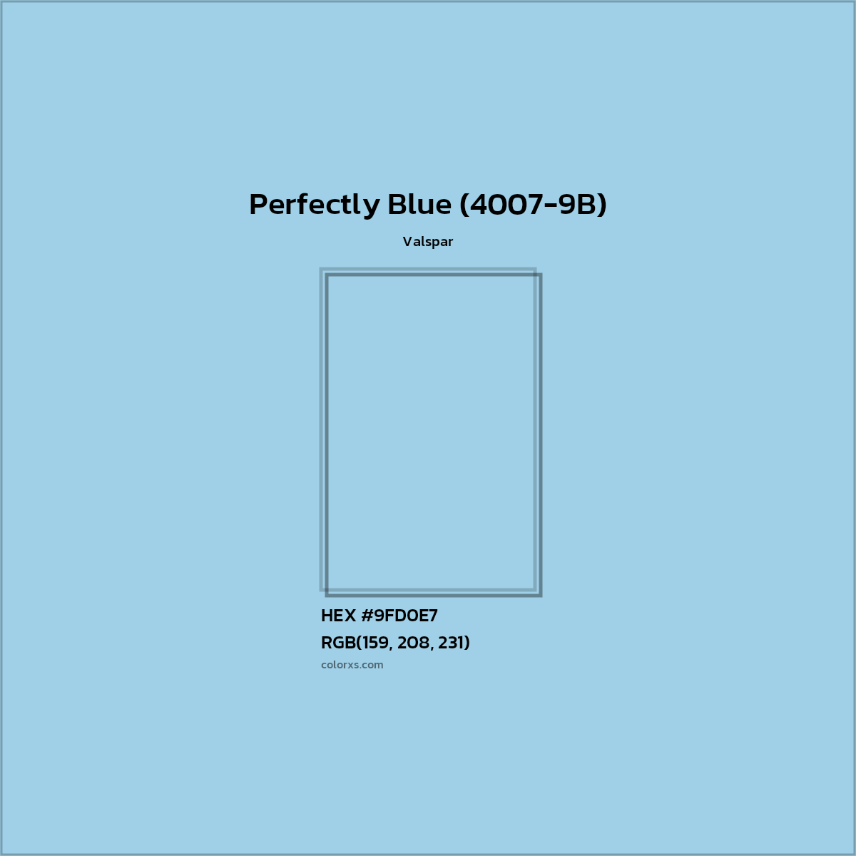 HEX #9FD0E7 Perfectly Blue (4007-9B) Paint Valspar - Color Code