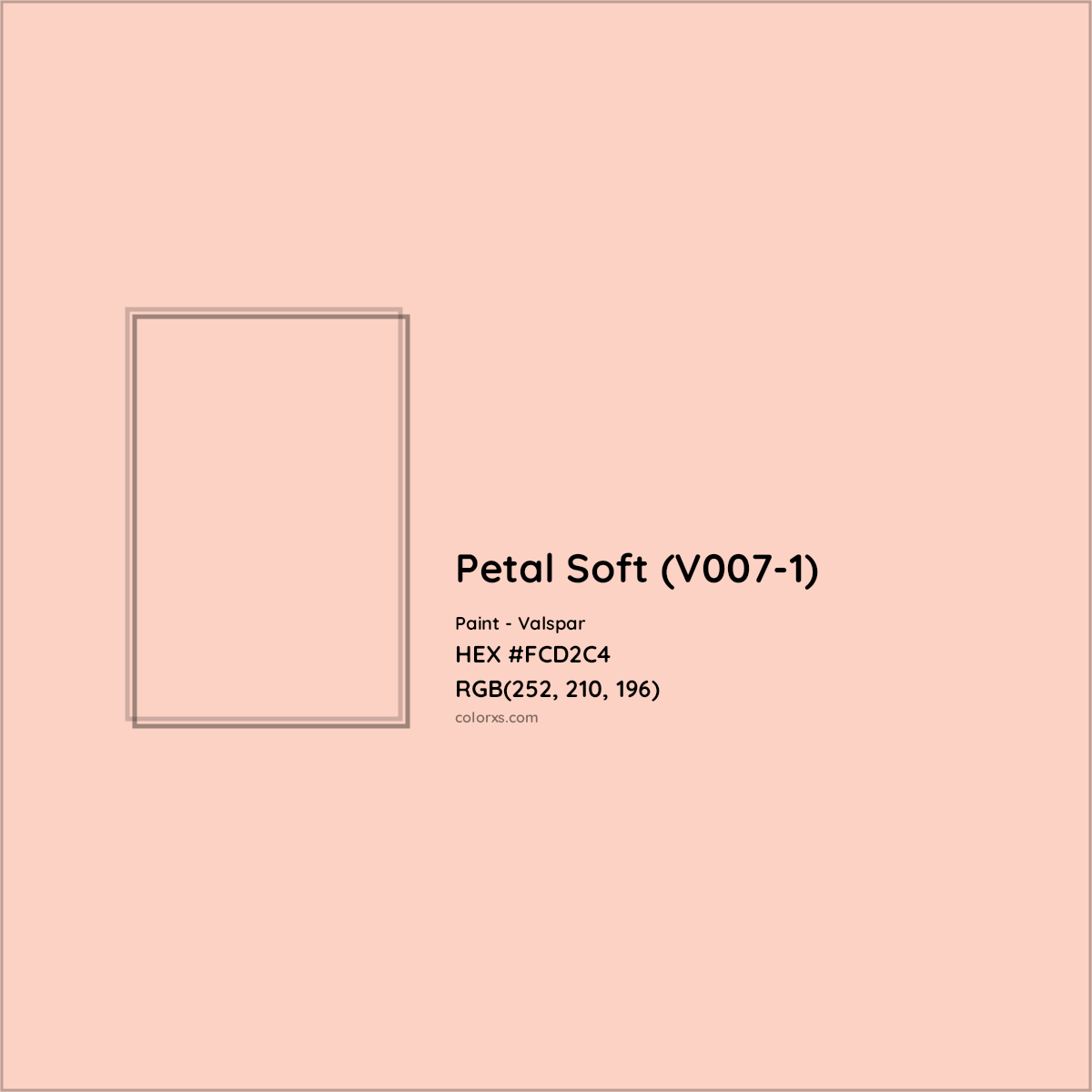 HEX #FCD2C4 Petal Soft (V007-1) Paint Valspar - Color Code