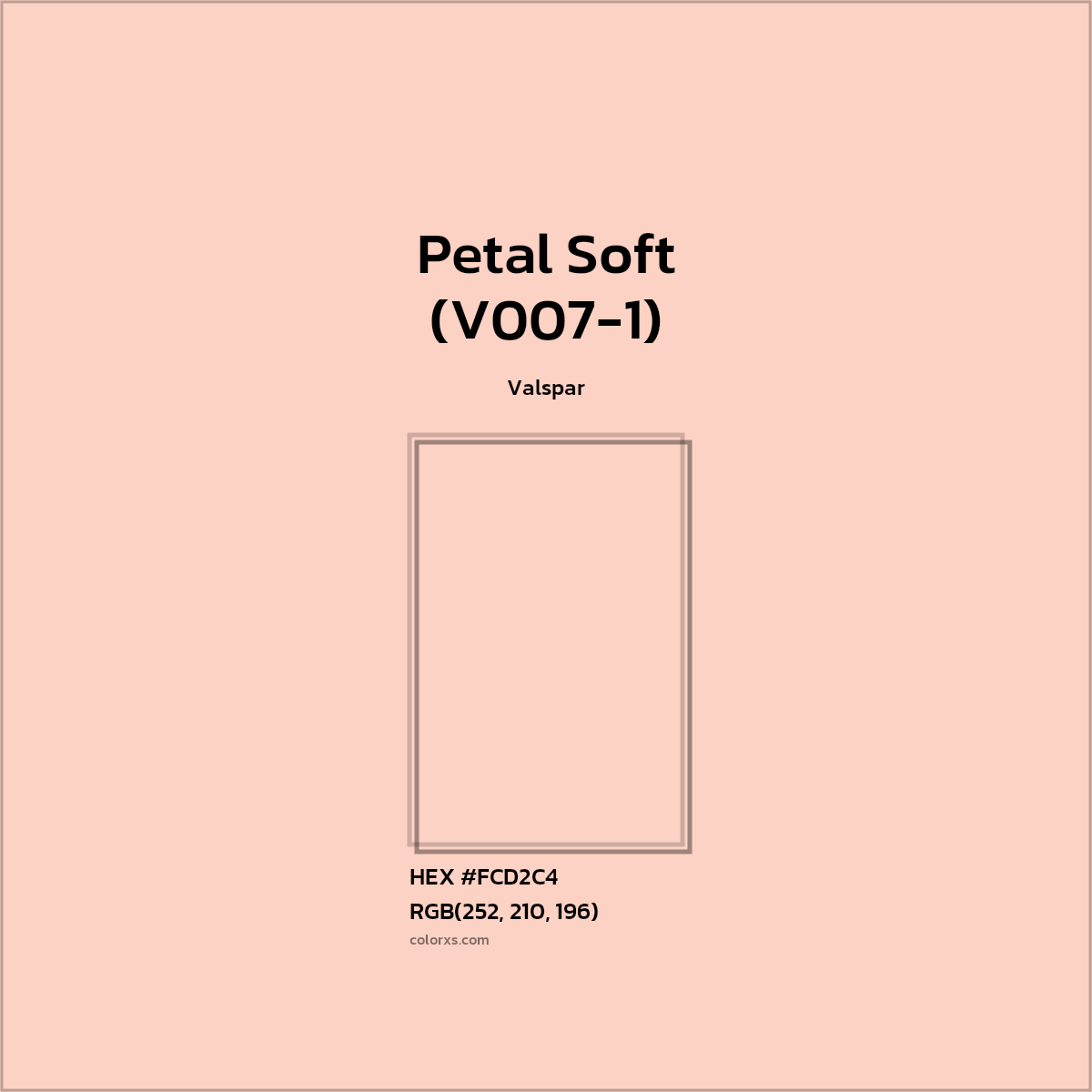 HEX #FCD2C4 Petal Soft (V007-1) Paint Valspar - Color Code