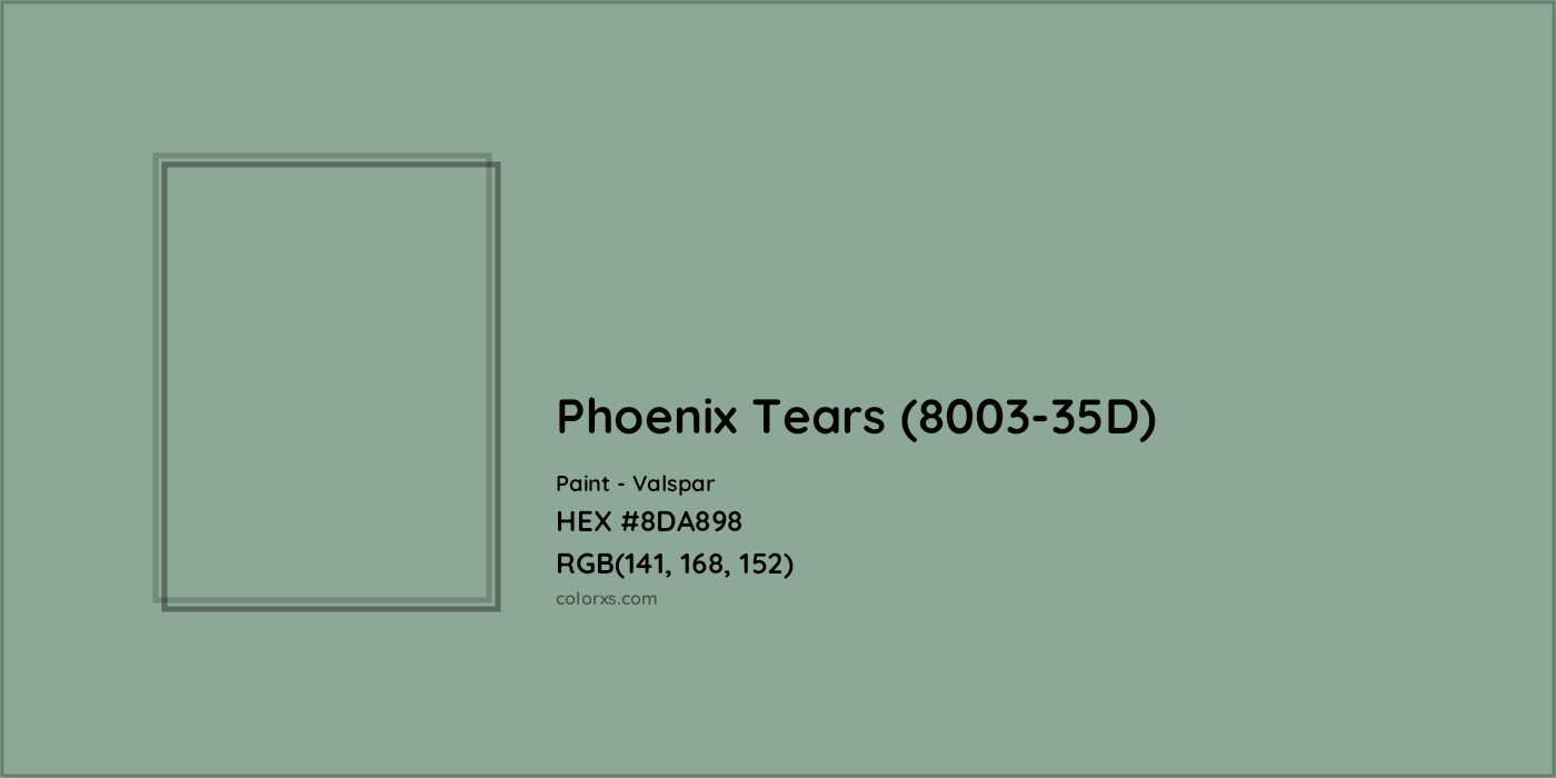 HEX #8DA898 Phoenix Tears (8003-35D) Paint Valspar - Color Code
