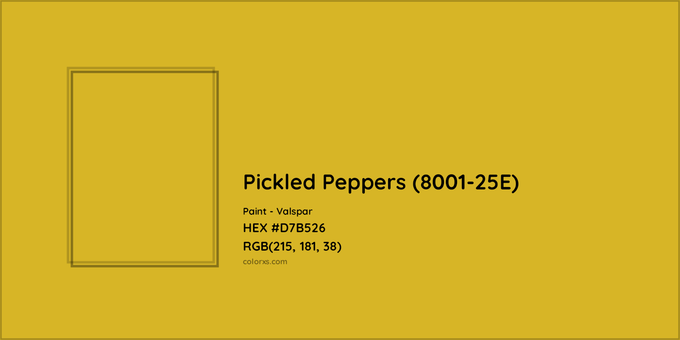 HEX #D7B526 Pickled Peppers (8001-25E) Paint Valspar - Color Code