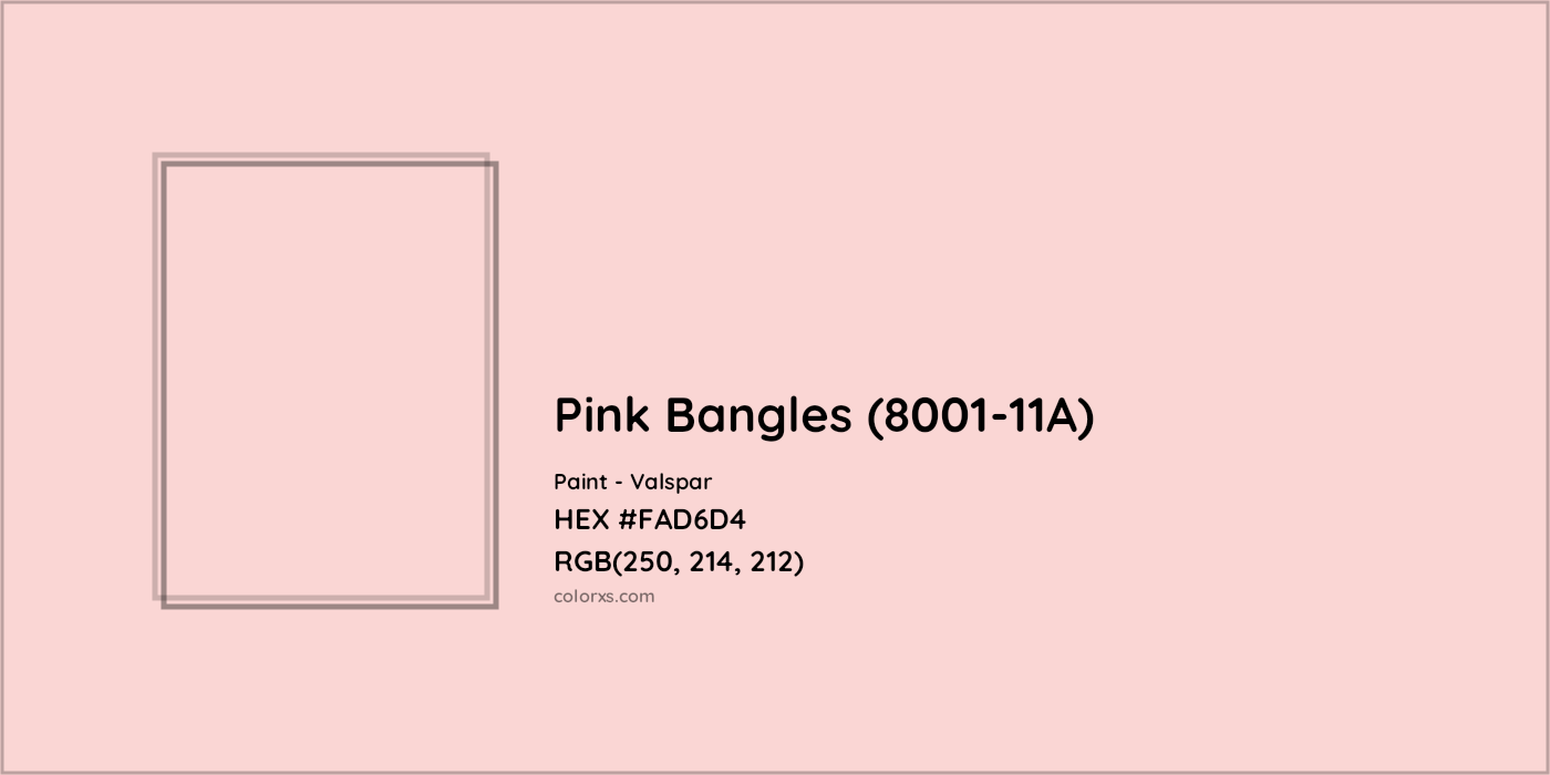 HEX #FAD6D4 Pink Bangles (8001-11A) Paint Valspar - Color Code