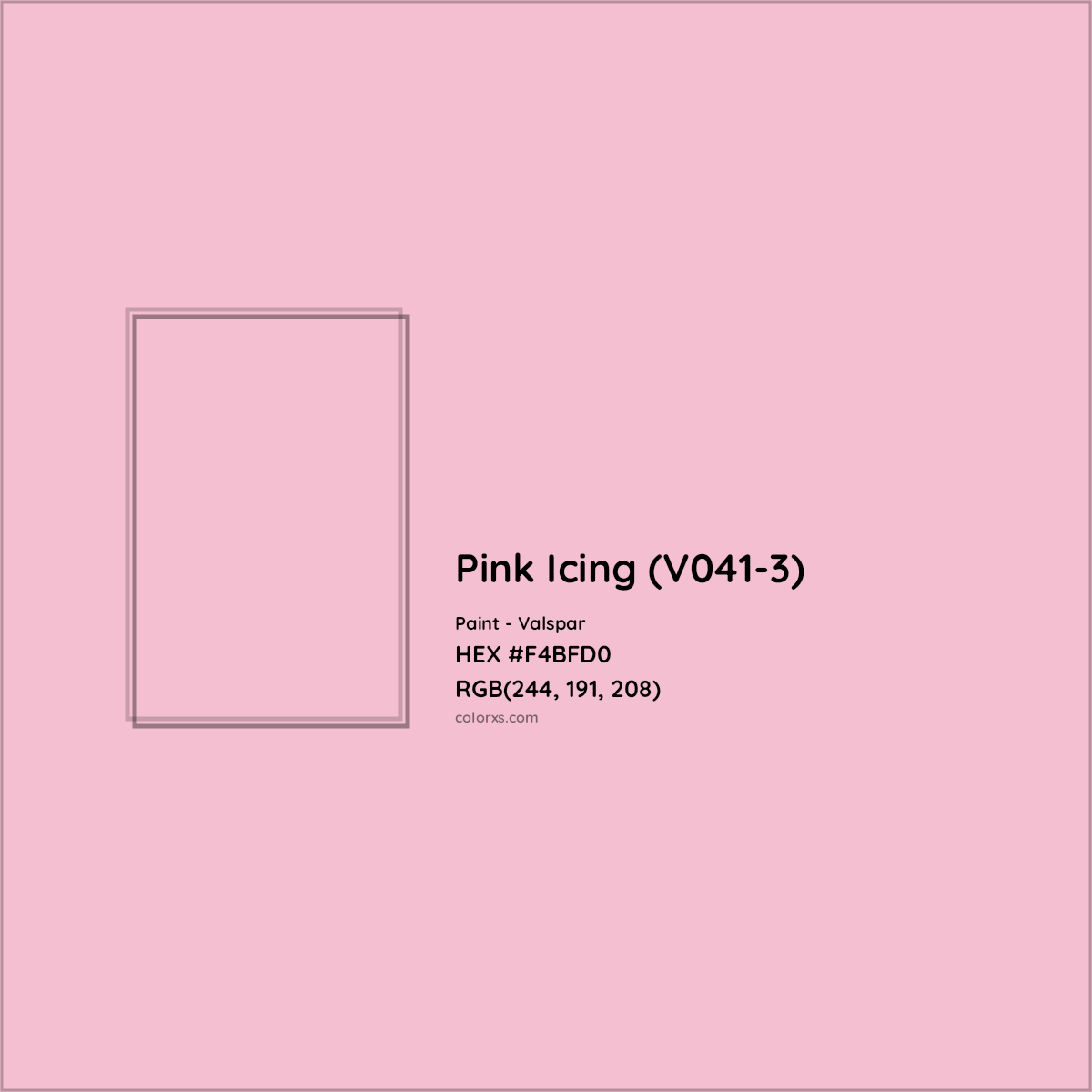 HEX #F4BFD0 Pink Icing (V041-3) Paint Valspar - Color Code