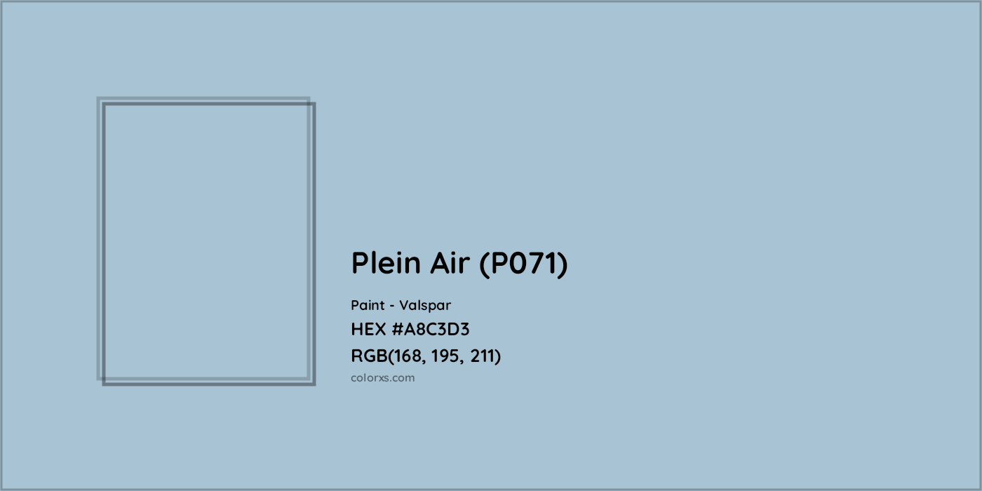 HEX #A8C3D3 Plein Air (P071) Paint Valspar - Color Code